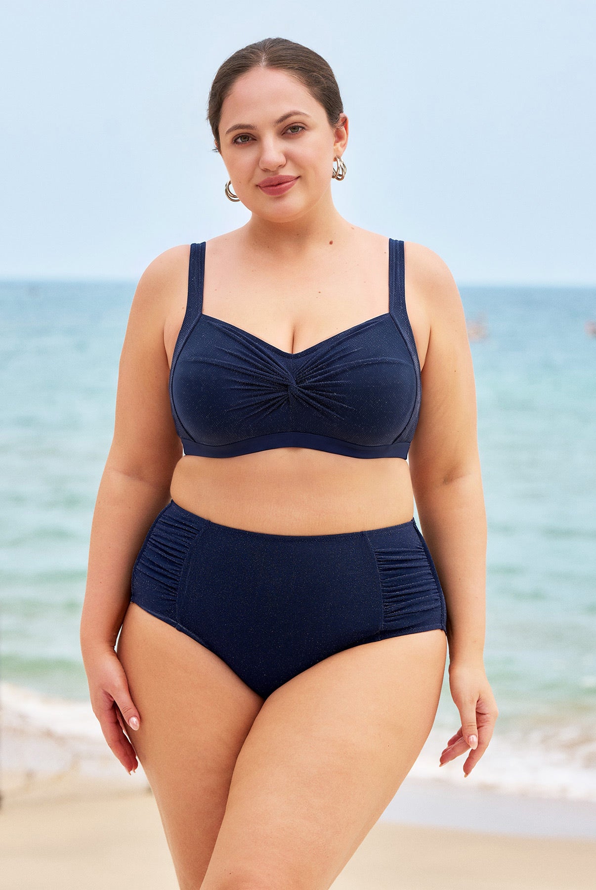 Women's Knit Nylon Plus Size Bikini Tops Sustainable Plus Size Bikinis - BERLOOK