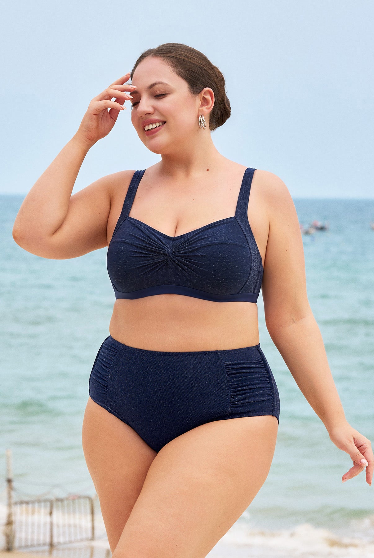 Women's Knit Nylon Plus Size Bikini Tops Sustainable Plus Size Bikinis - BERLOOK
