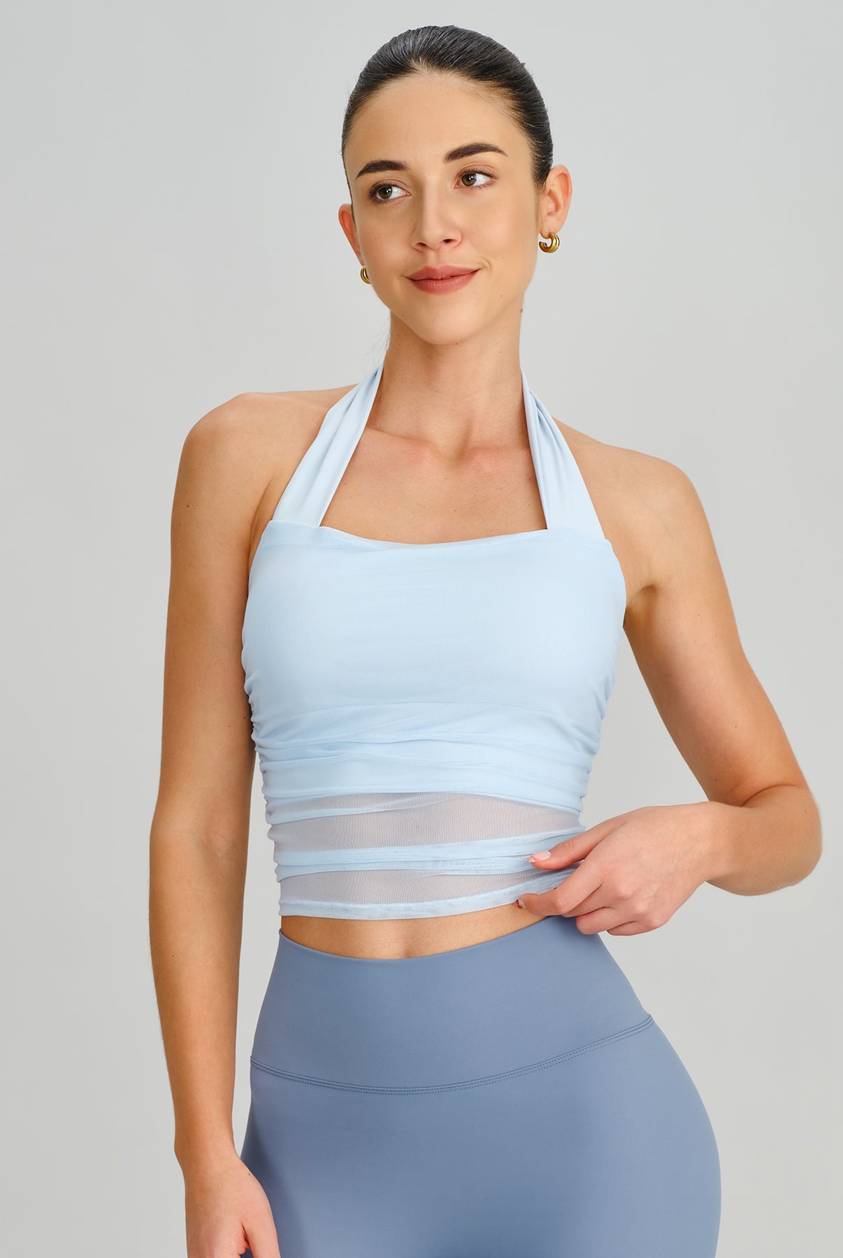 Women's Knit Nylon Sports Bra Sustainable Yoga Tops - BERLOOK