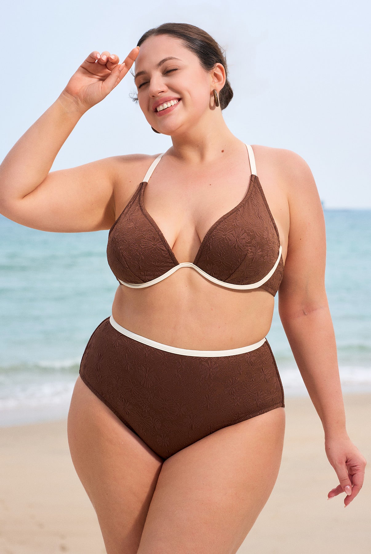 Women's Knit Polyester Bikini Top Sustainable Plus Size Bikinis - BERLOOK