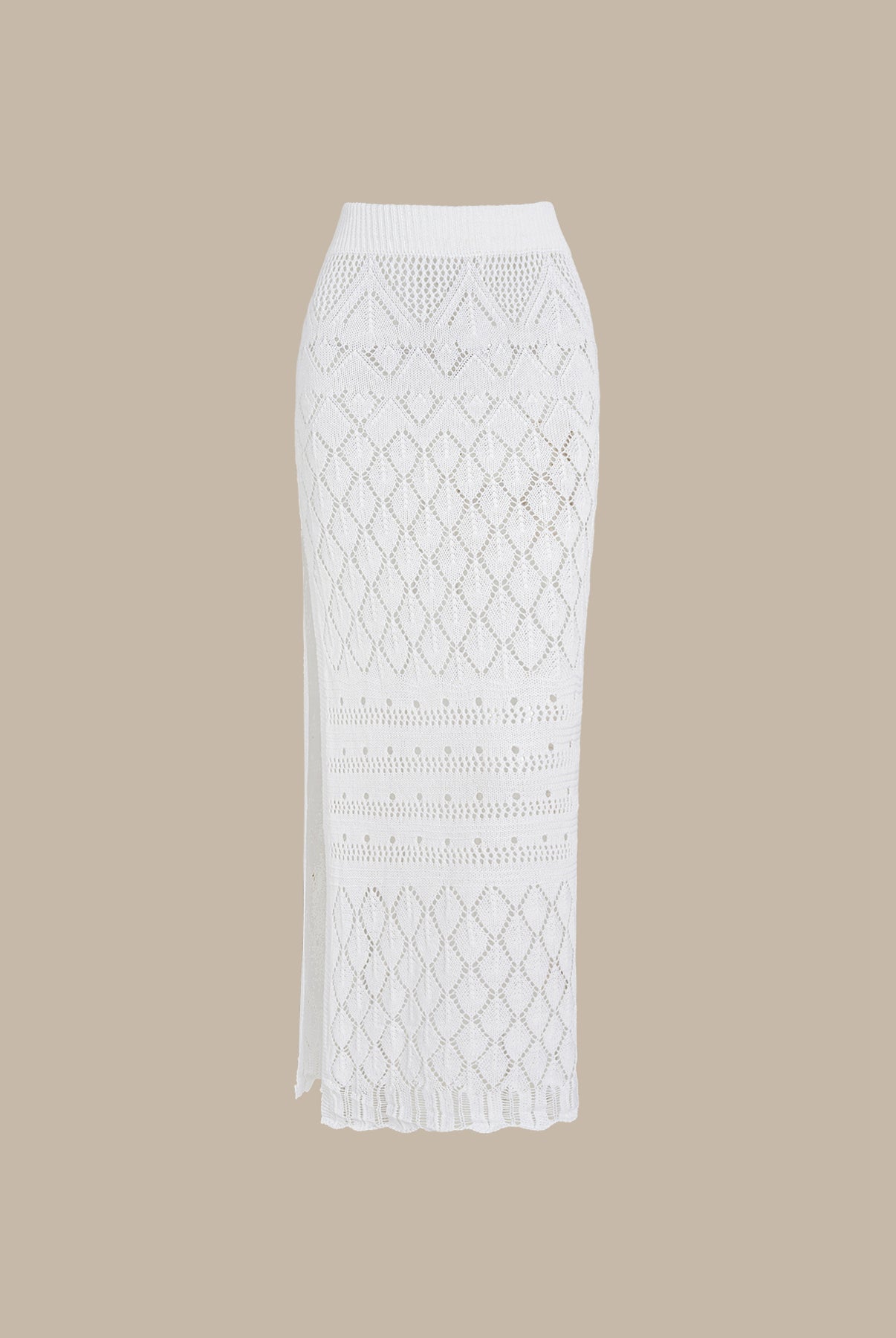 Women's Knitted Acrylic Pullover White Sustainable Cover-ups - BERLOOK
