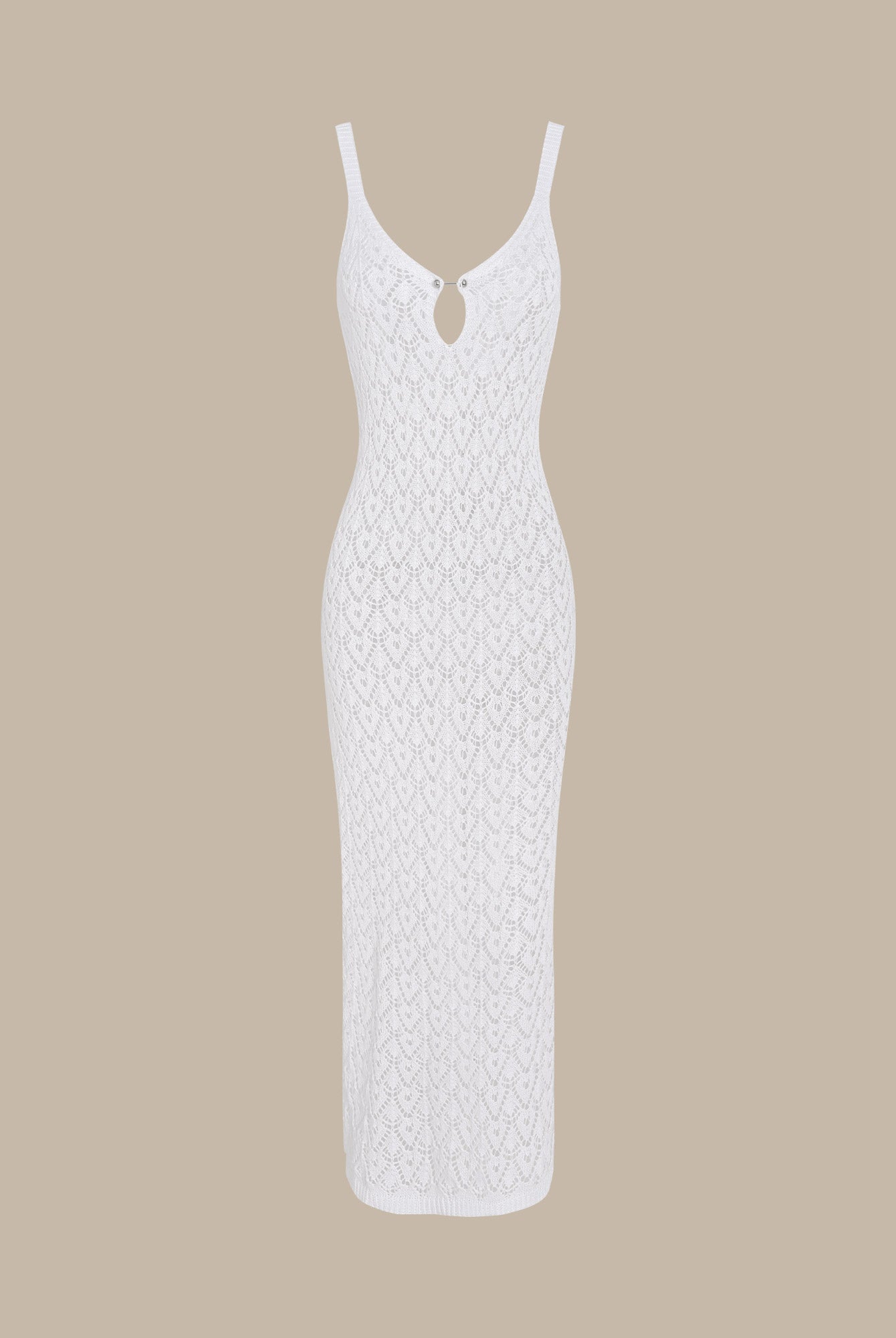 Women's Knitted Beach Dress White Sustainable Cover-ups - BERLOOK