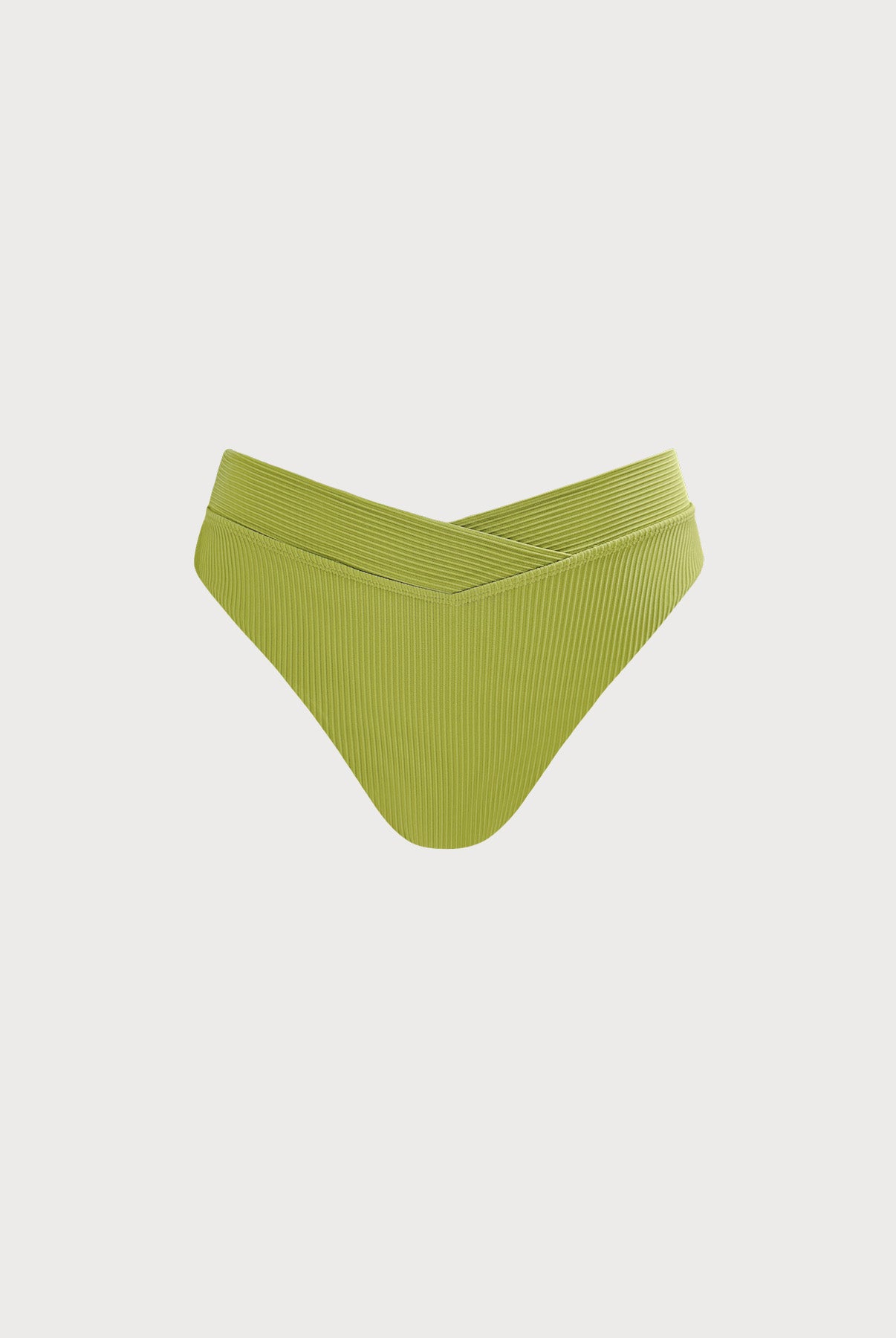 Women's Knitted Nylon Bikini Bottom Light Green Sustainable Bikinis - BERLOOK