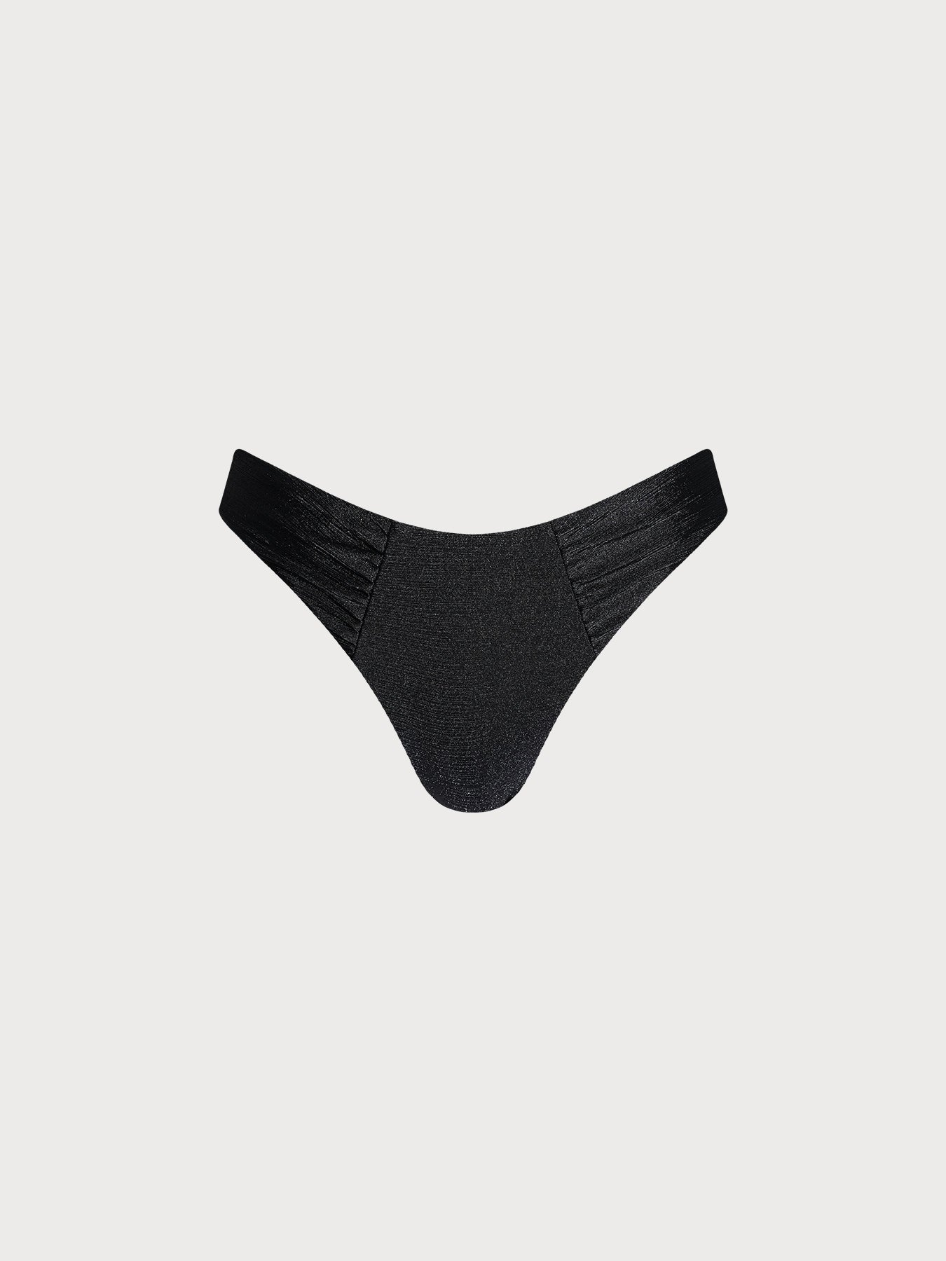 Women's Knitted Nylon Bikini Bottoms Black Sustainable Bikinis - BERLOOK