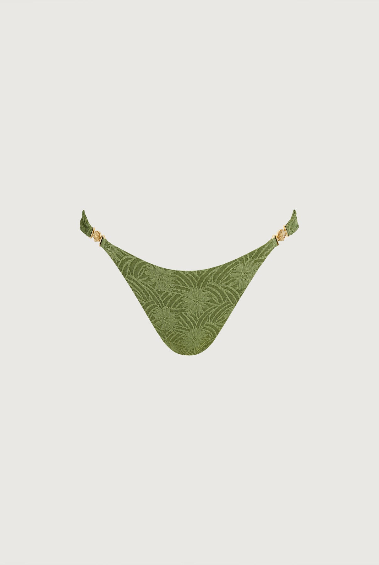Women's Knitted Nylon Bikini Bottoms Dark Green Sustainable Bikinis - BERLOOK