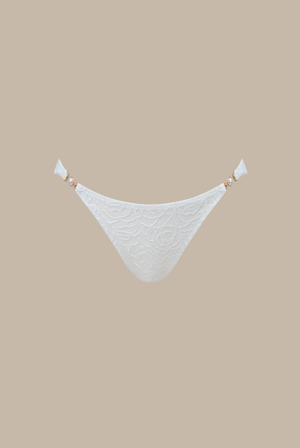 Women's Knitted Nylon Bikini Bottoms White Sustainable Bikinis - BERLOOK