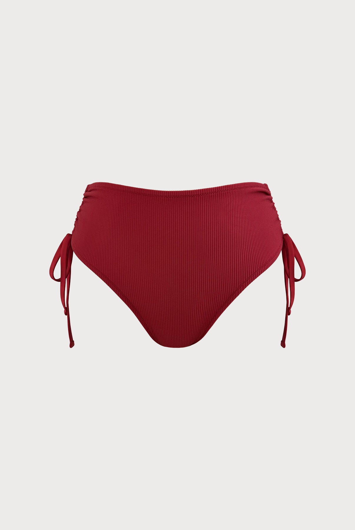 Women's Knitted Nylon Bikini Bottoms Wine Red Sustainable Plus Size Bikinis - BERLOOK