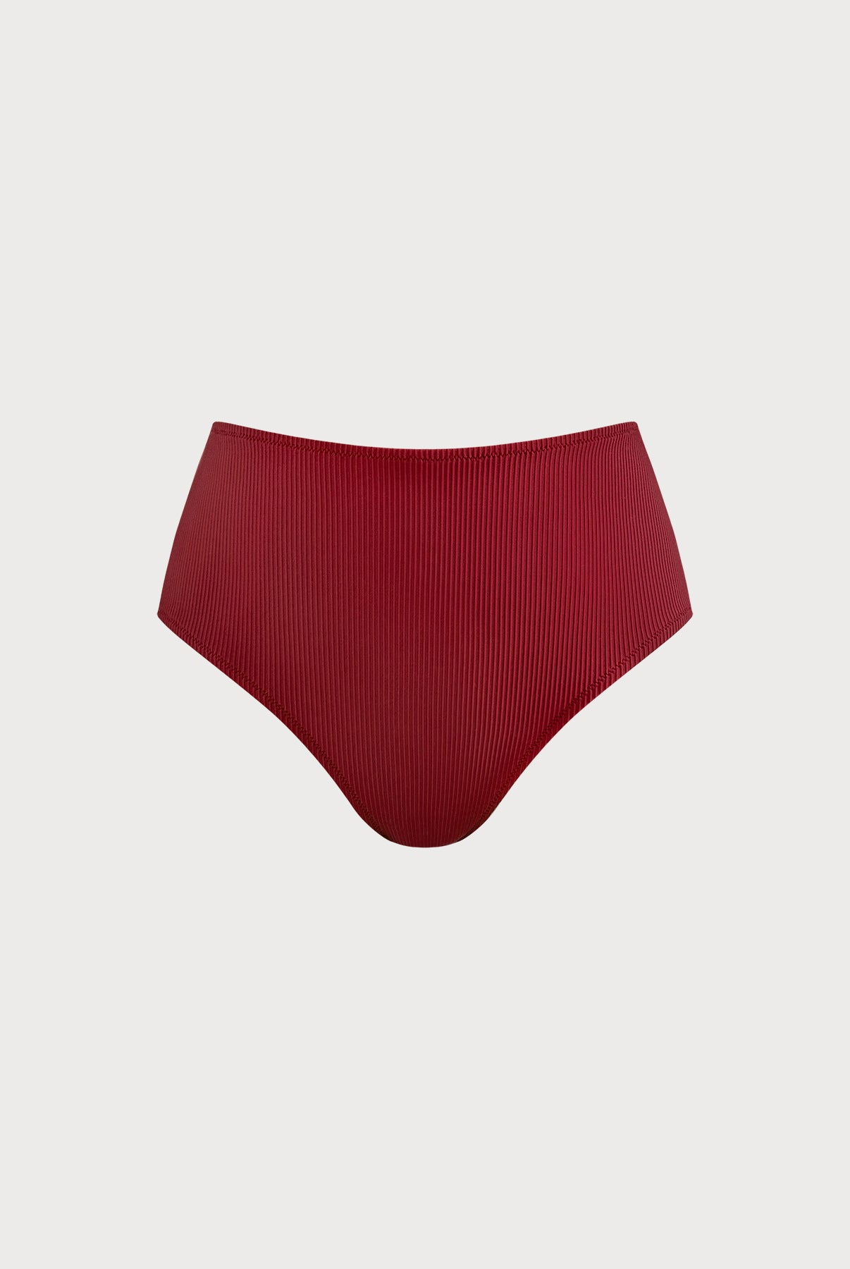 Women's Knitted Nylon Bikini Bottoms Wine Red Sustainable Plus Size Bikinis - BERLOOK