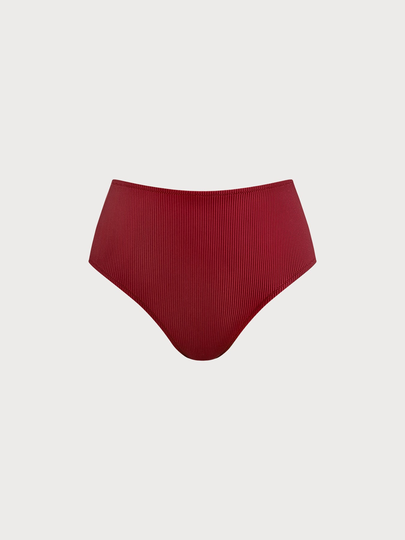 Women's Knitted Nylon Bikini Bottoms Wine Red Sustainable Plus Size Bikinis - BERLOOK