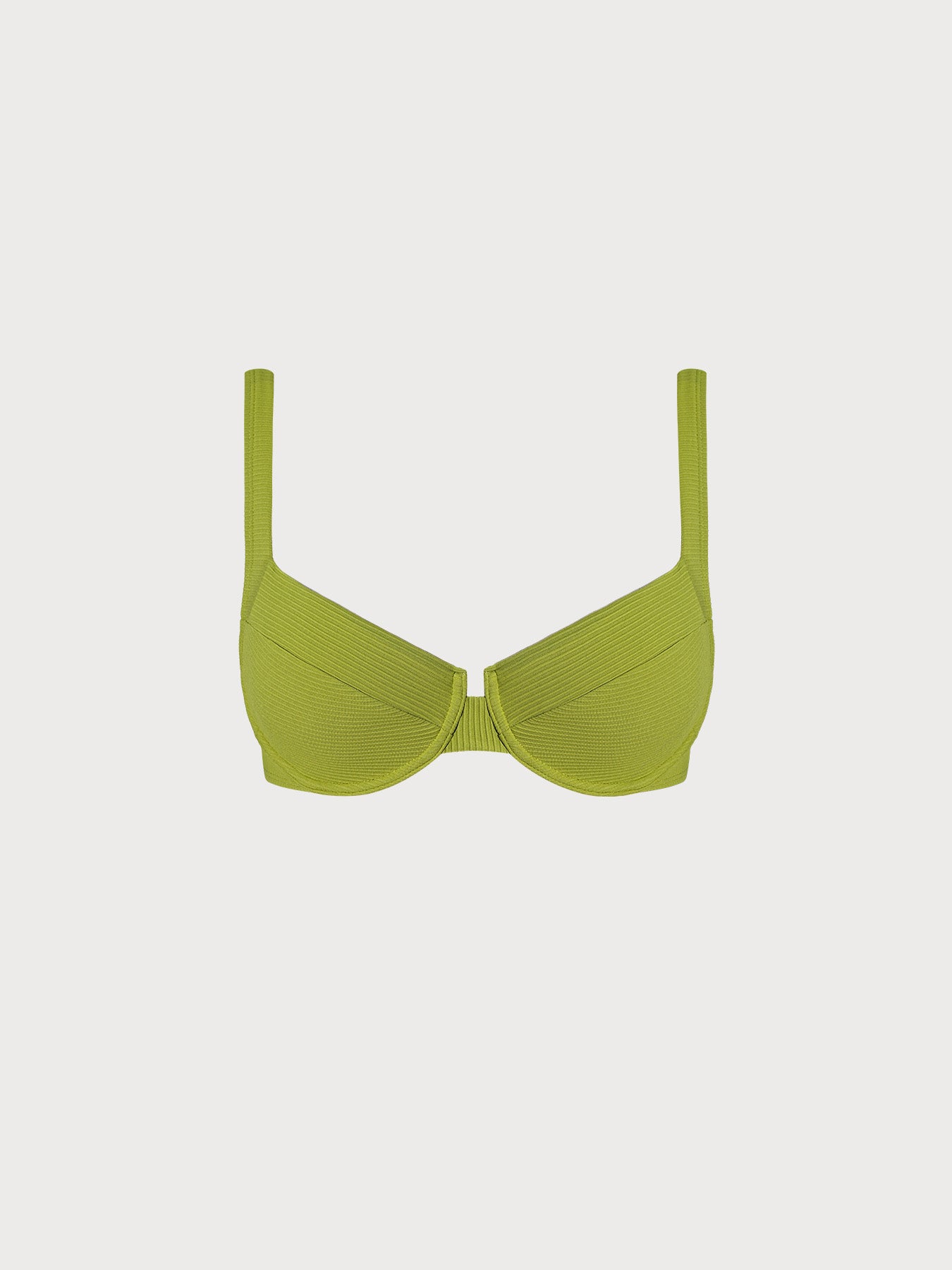 Women's Knitted Nylon Bikini Top Light Green Sustainable Bikinis - BERLOOK