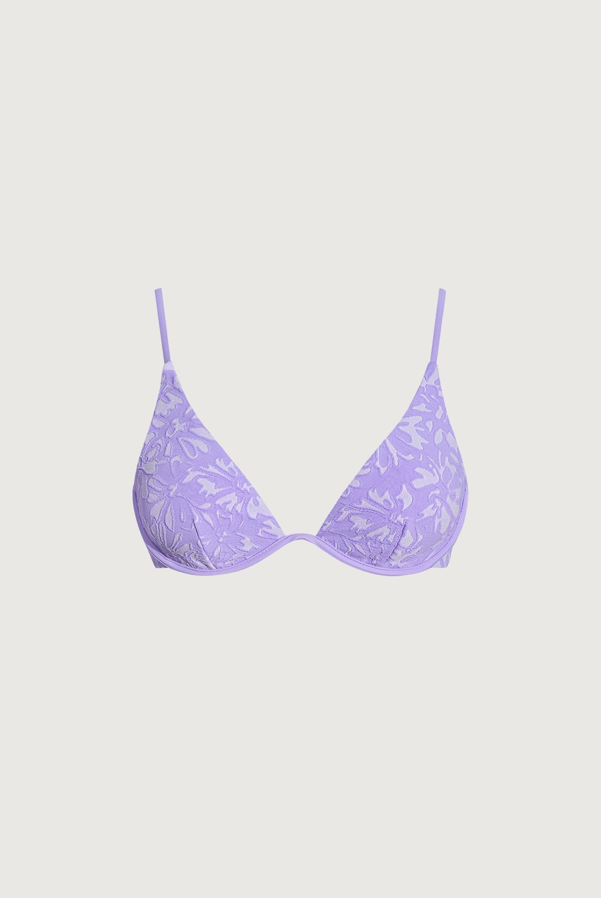 Women's Knitted Nylon Bikini Top Light Purple Sustainable Bikinis - BERLOOK