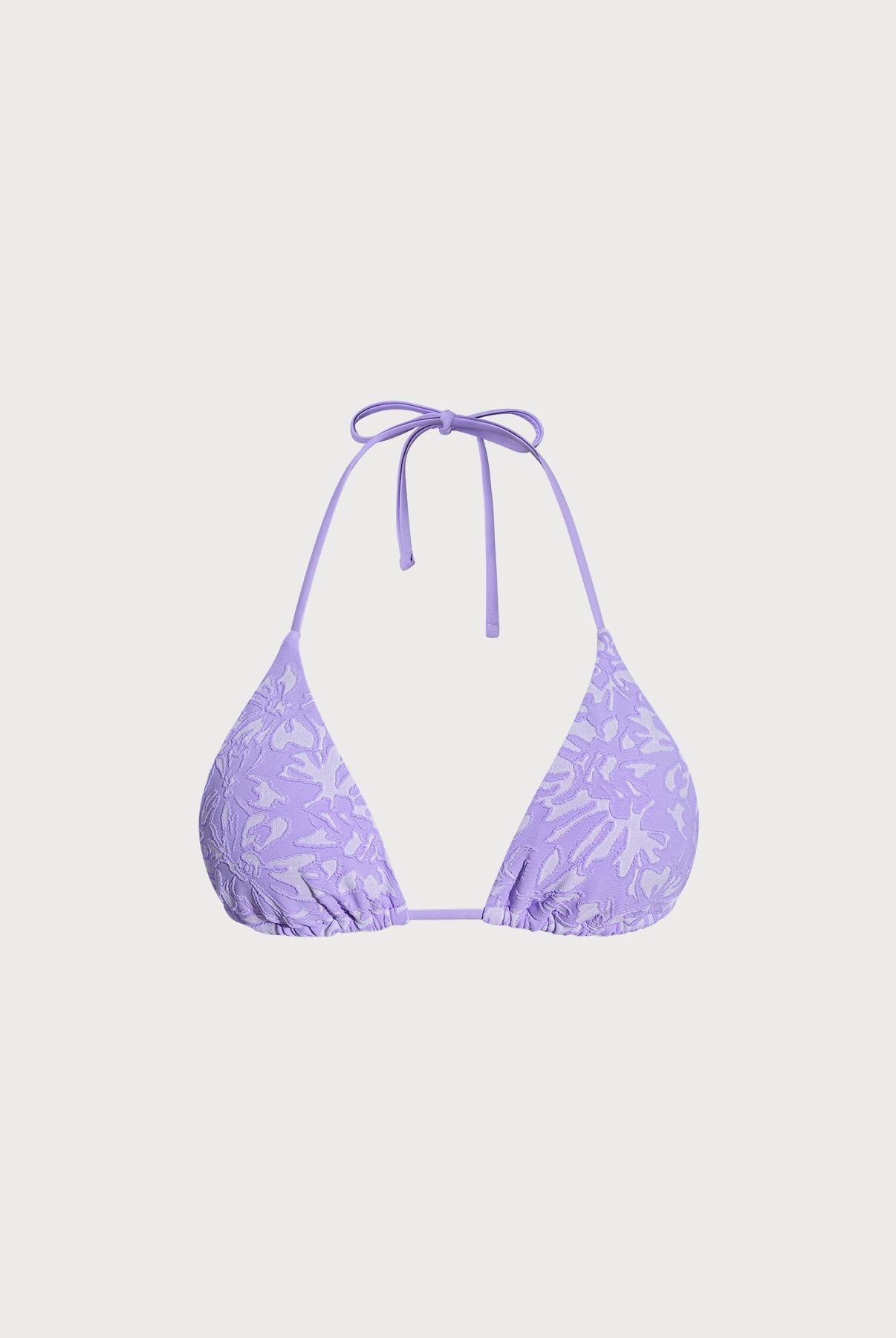 Women's Knitted Nylon Bikini Top Light Purple Sustainable Bikinis - BERLOOK