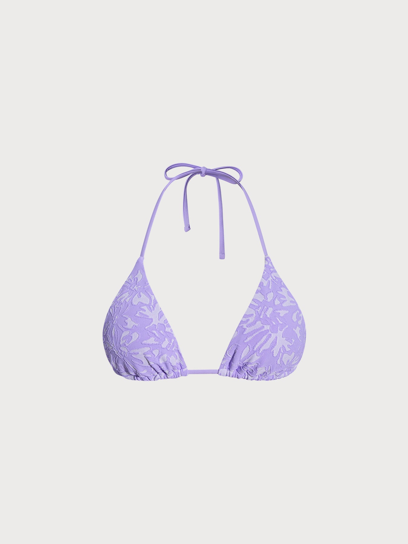 Women's Knitted Nylon Bikini Top Light Purple Sustainable Bikinis - BERLOOK