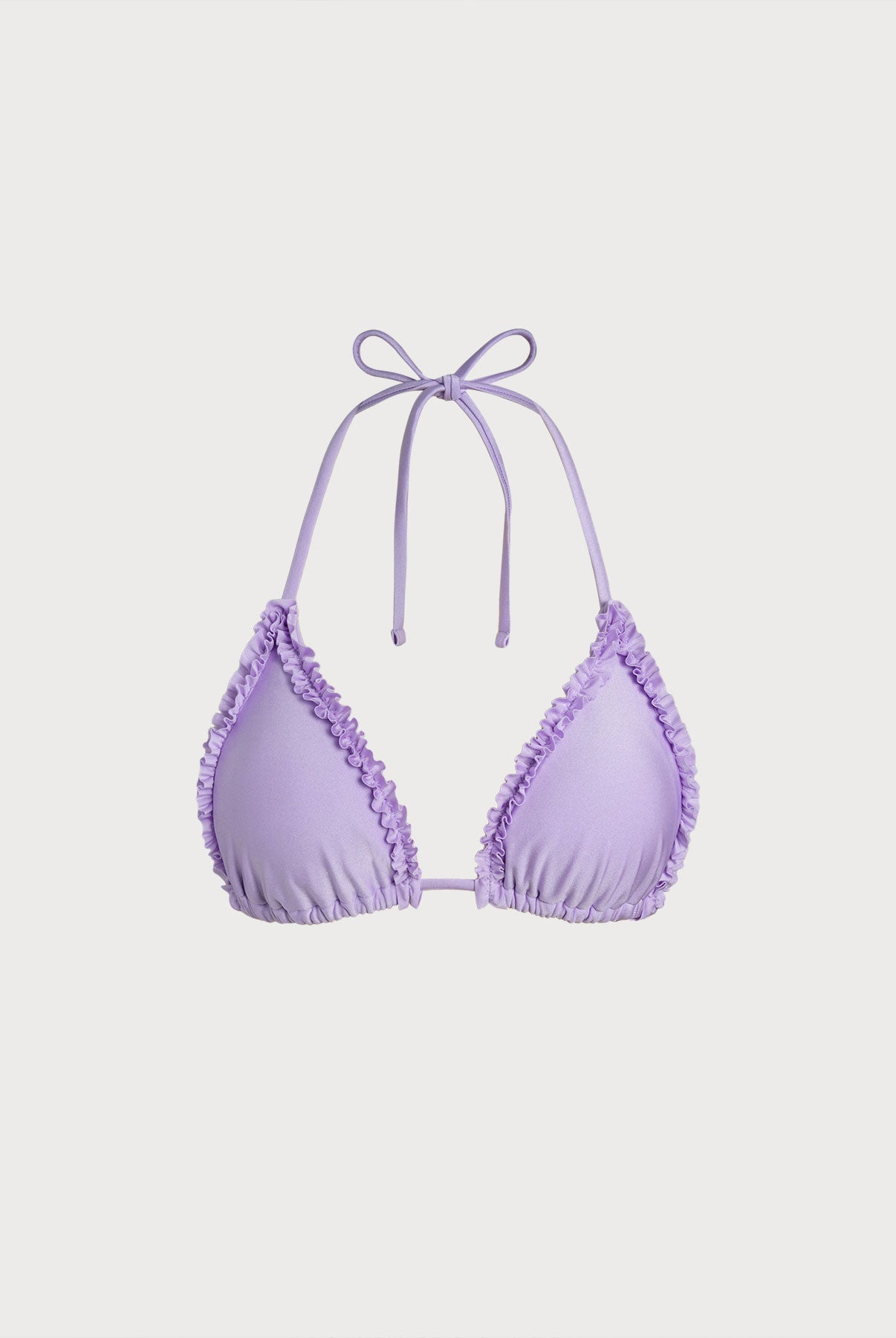 Women's knitted nylon bikini top Purple Sustainable Bikinis - BERLOOK