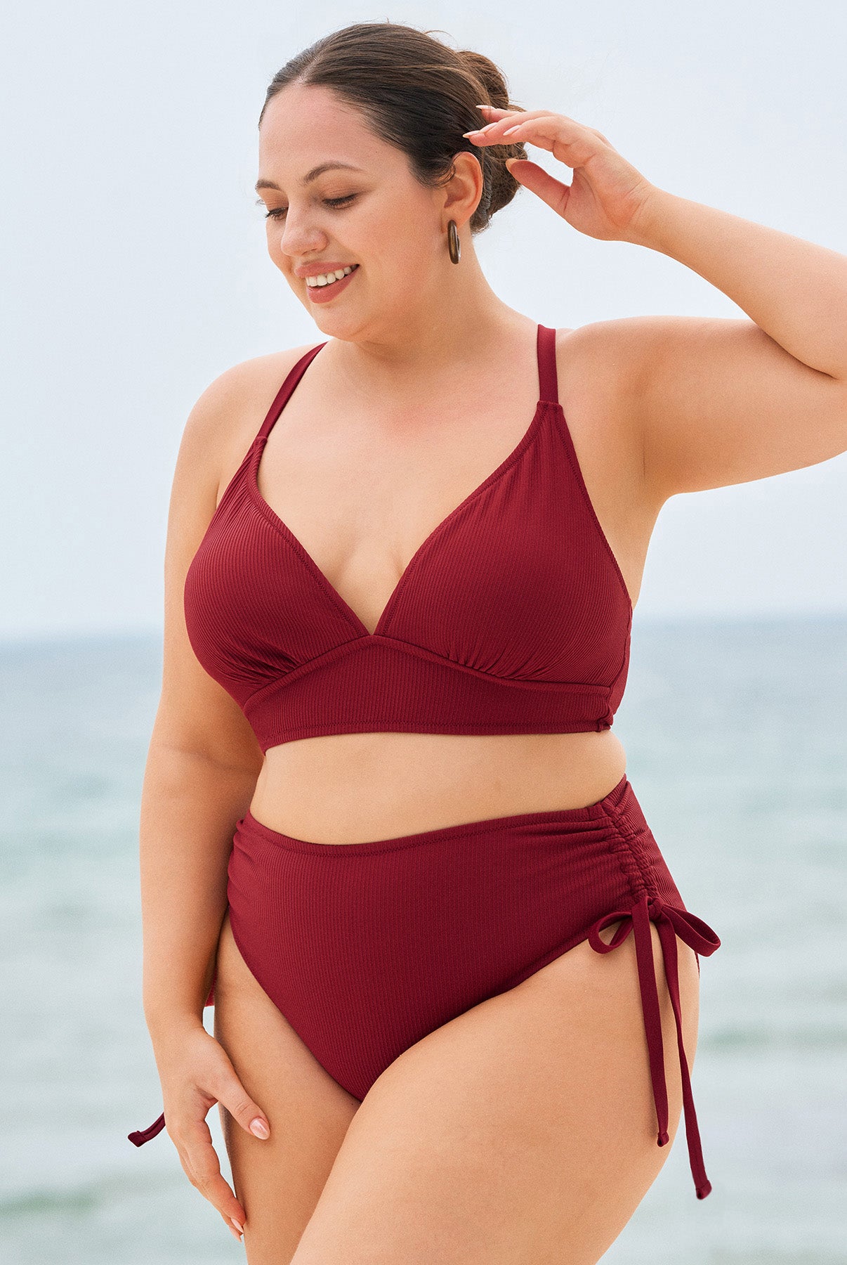 Women's Knitted Nylon Bikini Top Sustainable Plus Size Bikinis - BERLOOK