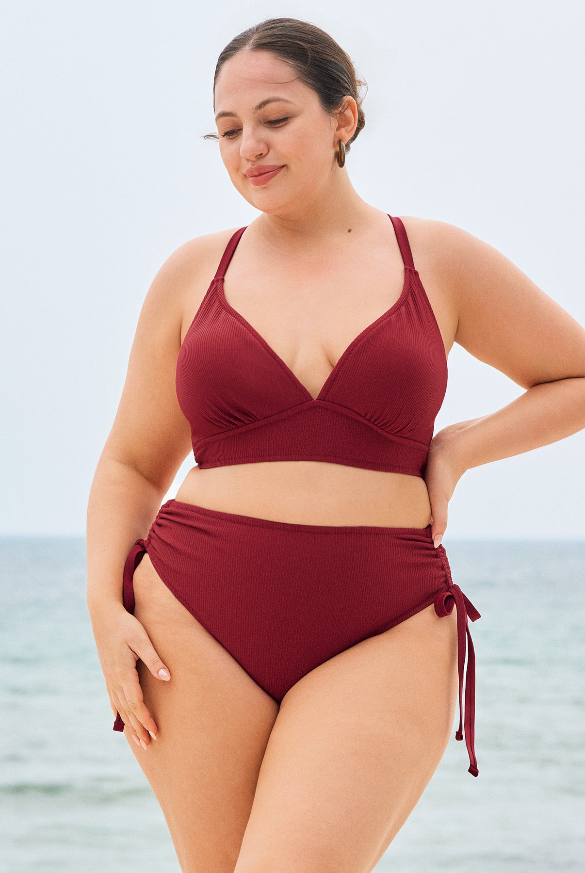 Women's Knitted Nylon Bikini Top Sustainable Plus Size Bikinis - BERLOOK