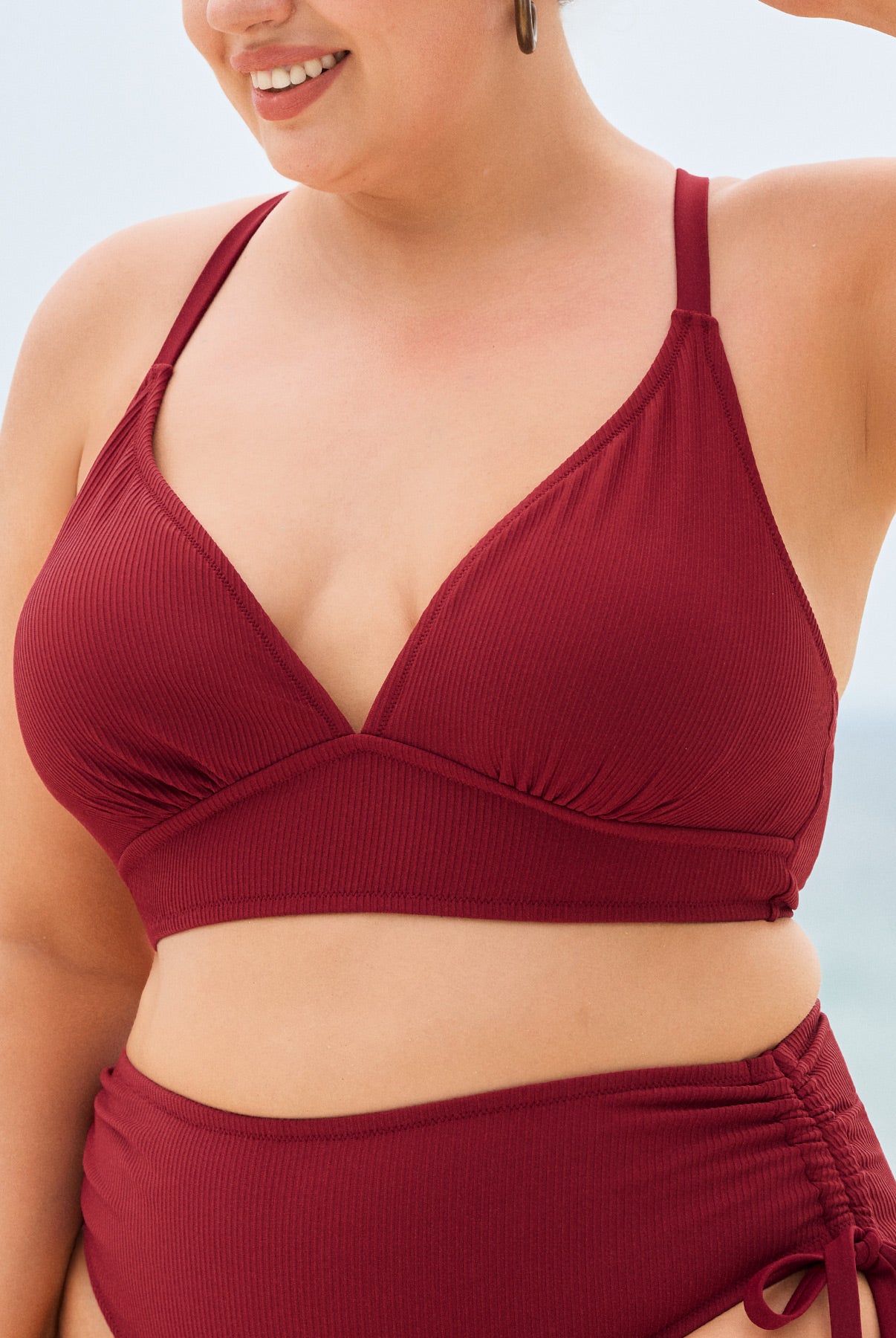 Women's Knitted Nylon Bikini Top Sustainable Plus Size Bikinis - BERLOOK