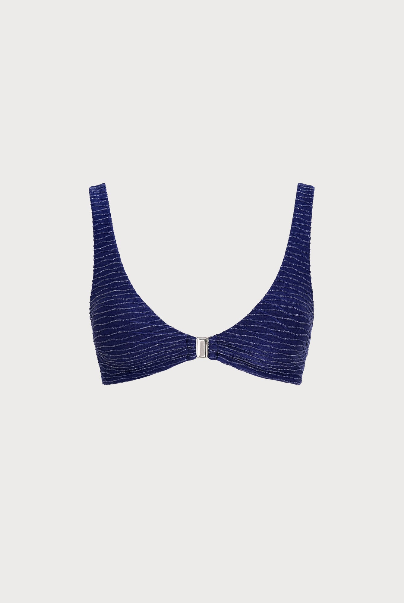 Women's Knitted Nylon Bikini Tops Navy Sustainable - BERLOOK
