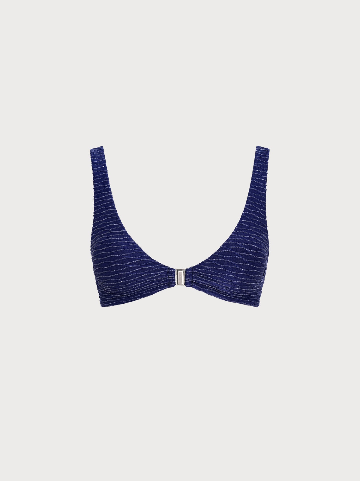 Women's Knitted Nylon Bikini Tops Navy Sustainable - BERLOOK