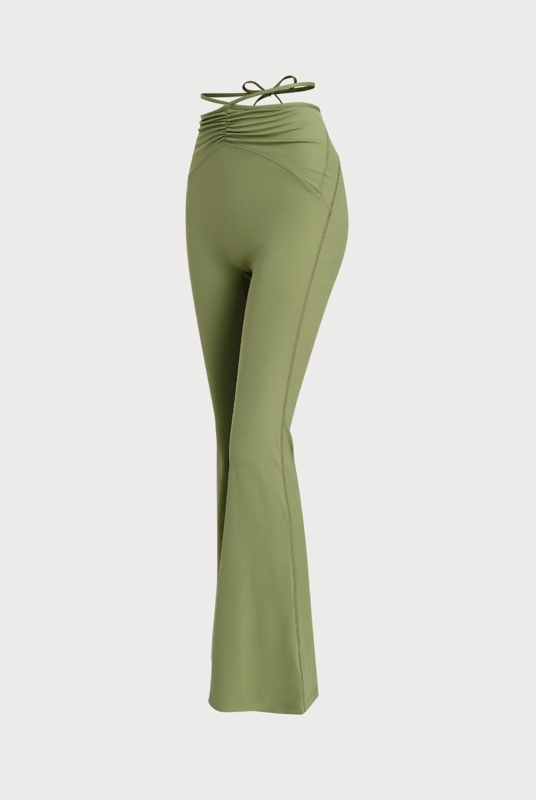 Women's Knitted Nylon Flare Yoga Leggings Sustainable Yoga Bottoms - BERLOOK