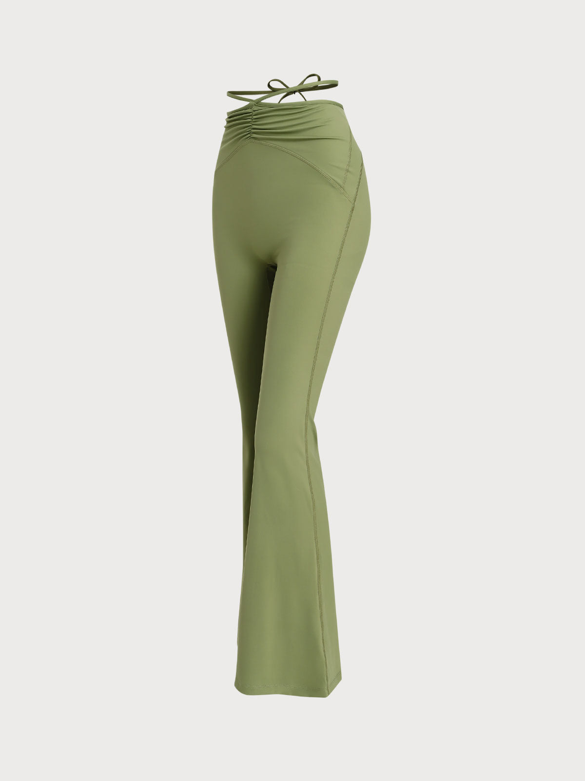 Women's Knitted Nylon Flare Yoga Leggings Sustainable Yoga Bottoms - BERLOOK