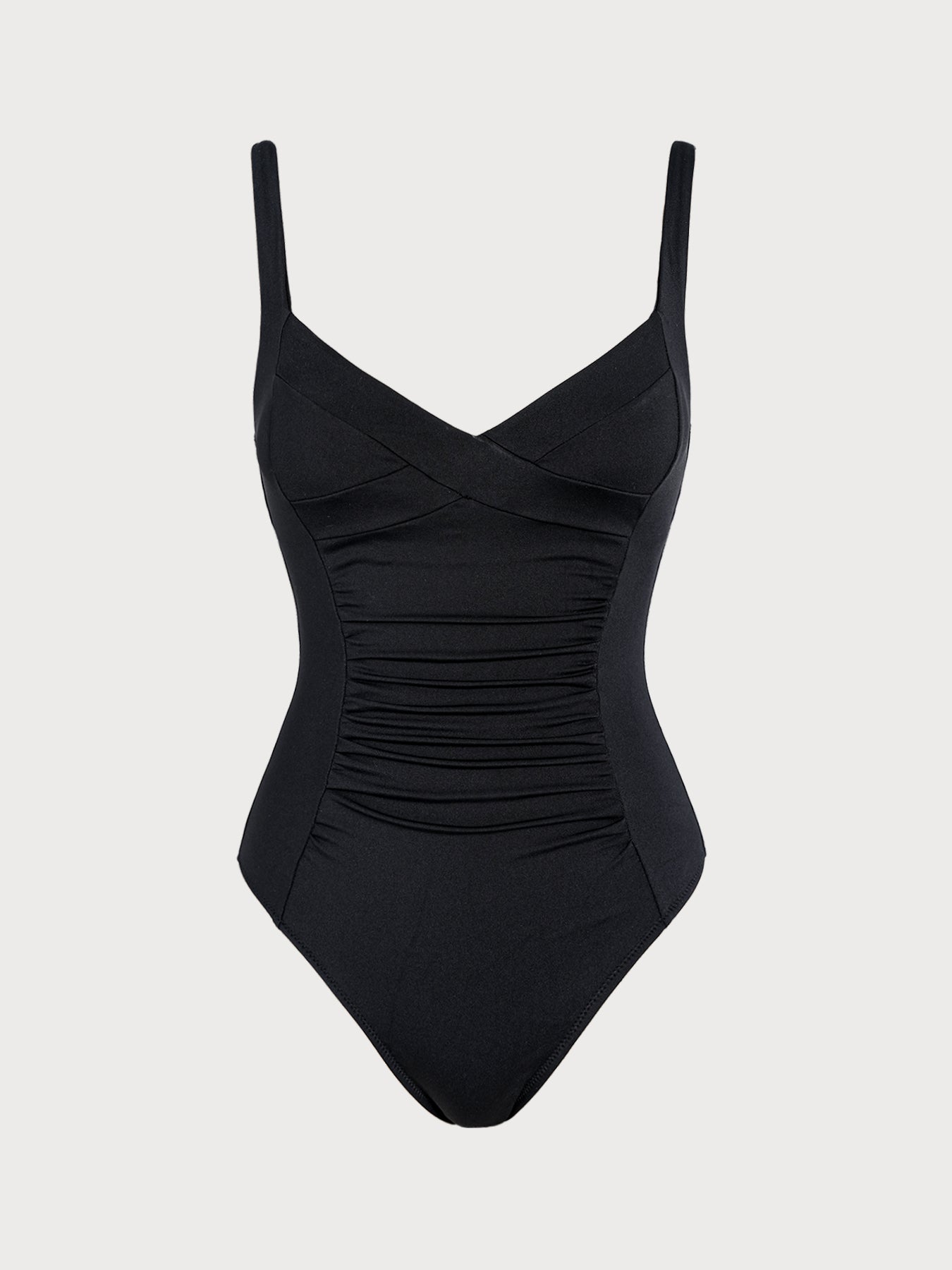 Women's Knitted Nylon One-Piece Swimsuit Black Sustainable One-Pieces - BERLOOK