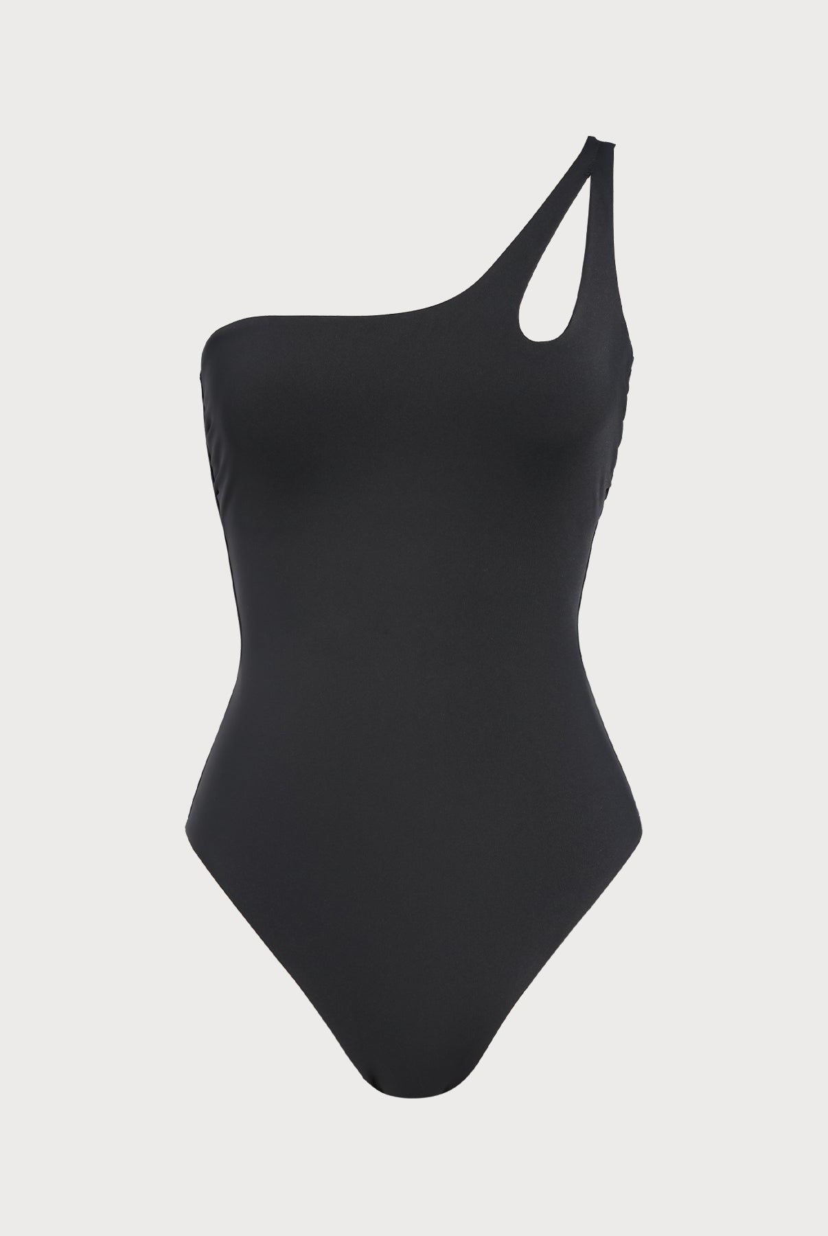Women's Knitted Nylon One-Piece Swimsuit Black Sustainable One-Pieces - BERLOOK
