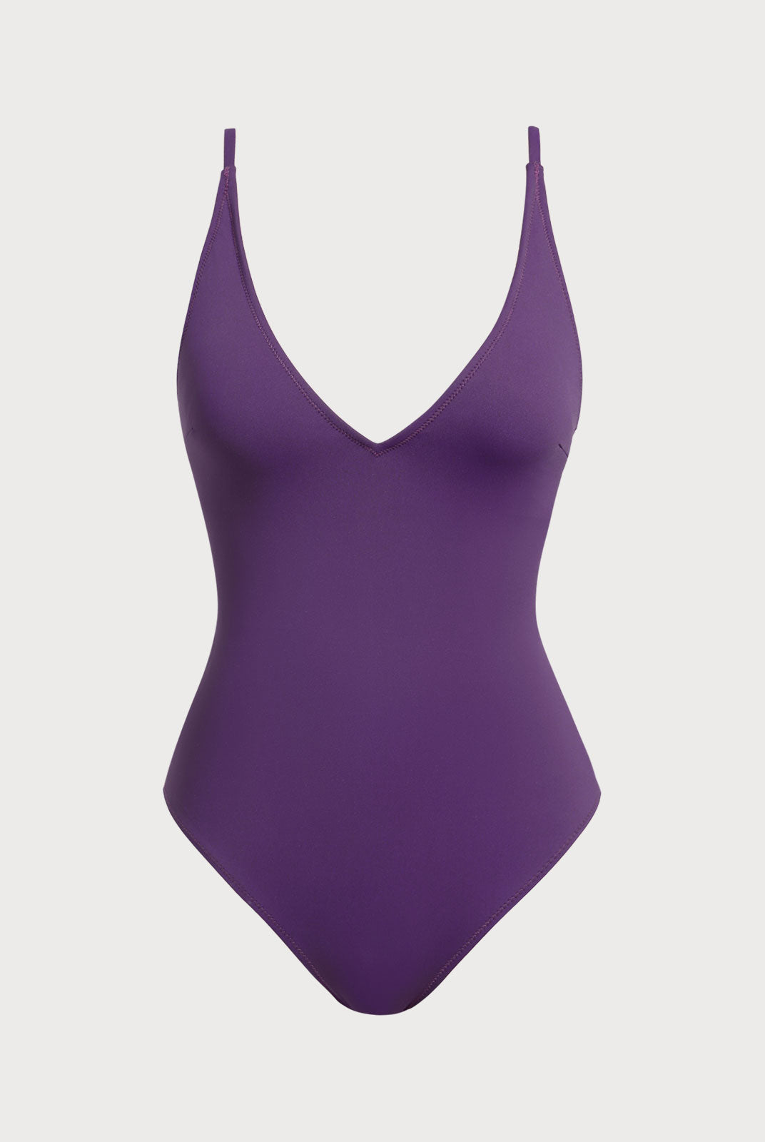Women's Knitted Nylon One-Piece Swimsuit Purple Sustainable One-Pieces - BERLOOK
