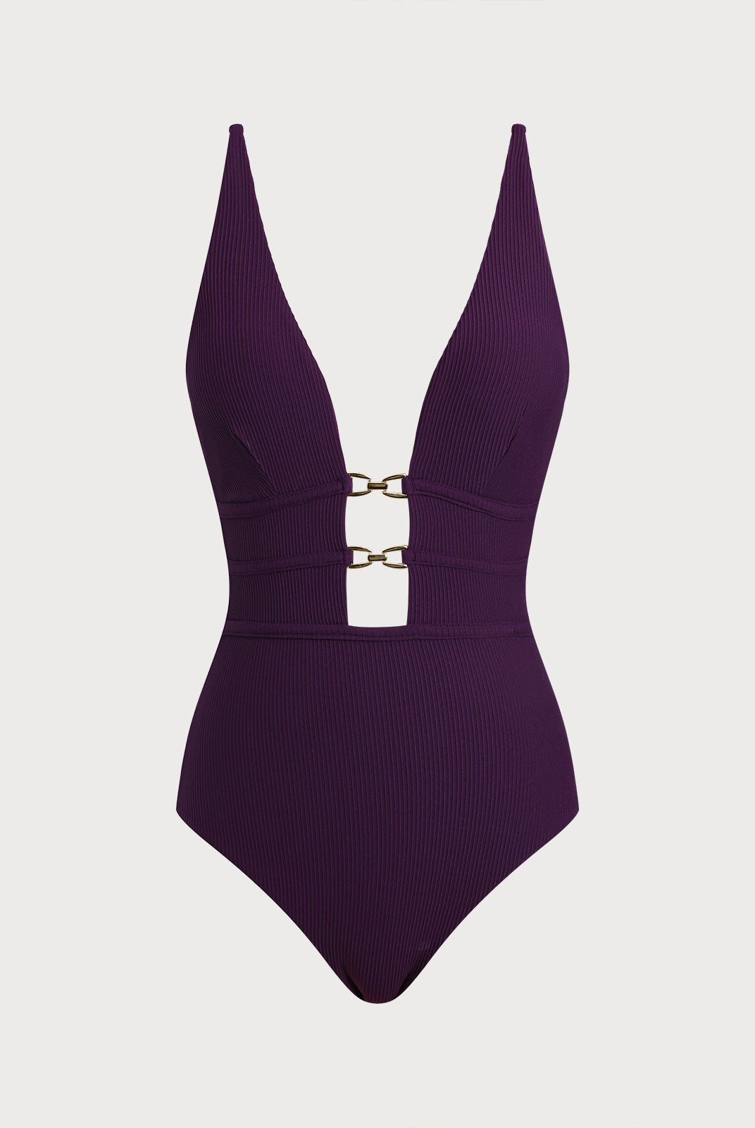 Women's Knitted Nylon One-Piece Swimwear Purple Sustainable One-Pieces - BERLOOK