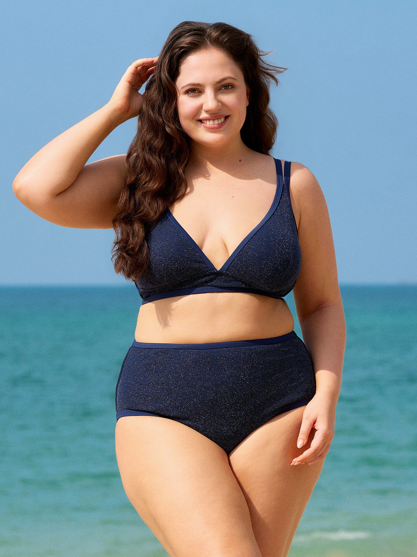 Women's Knitted Nylon Plus Size Bikini Bottoms Sustainable Plus Size Bikinis - BERLOOK