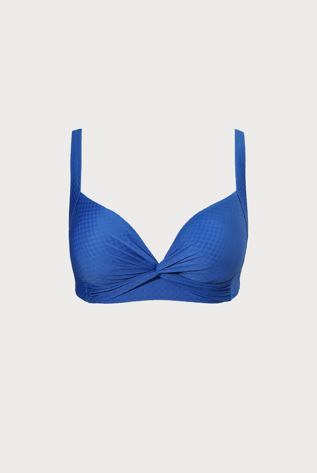 Women's Knitted Nylon Plus Size Bikini Top Blue Sustainable Plus Size Bikinis - BERLOOK