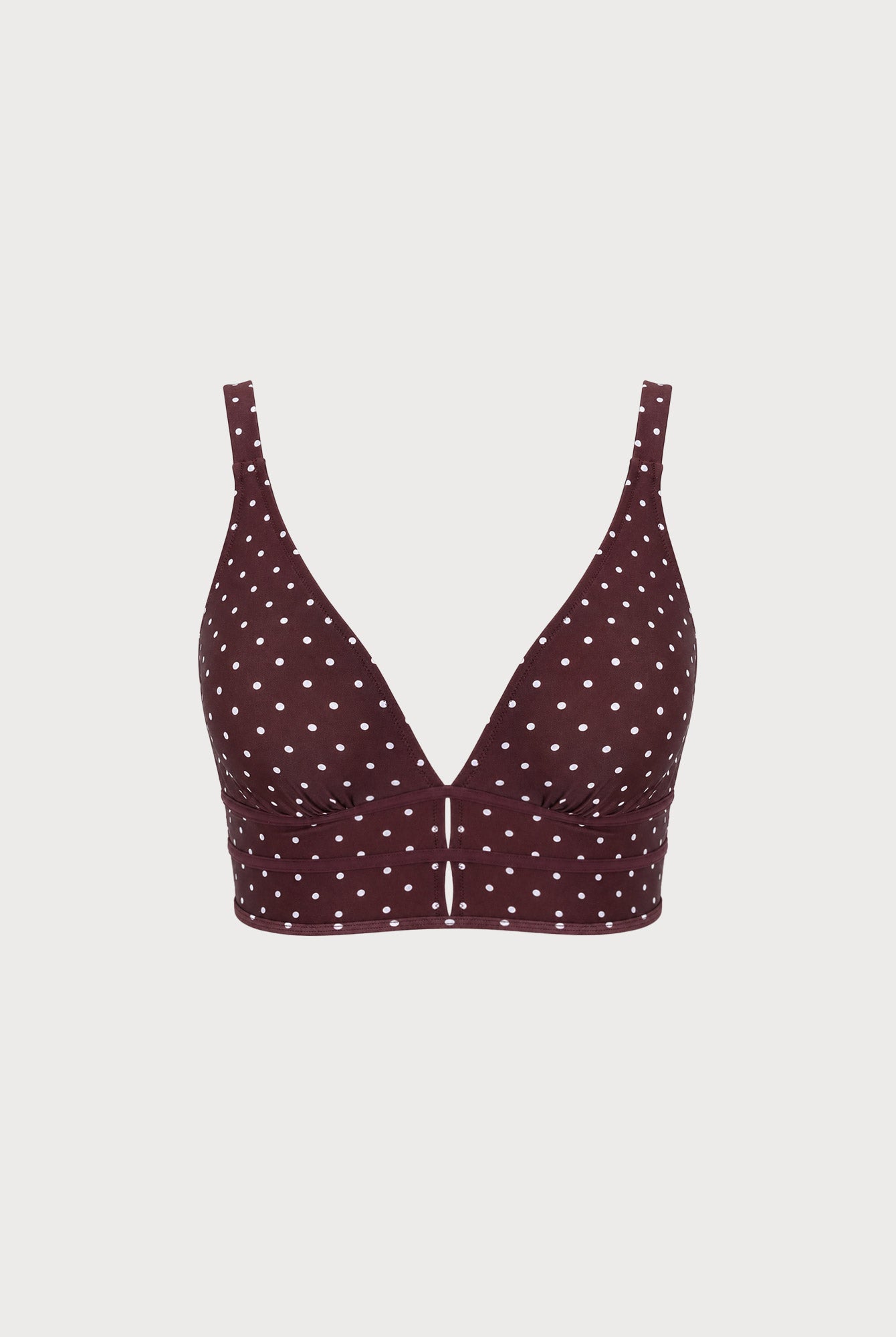 Women's Knitted Nylon Plus Size Bikini Top Brown Sustainable - BERLOOK