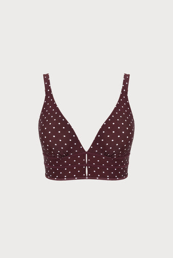 Women's Knitted Nylon Plus Size Bikini Top Brown Sustainable - BERLOOK