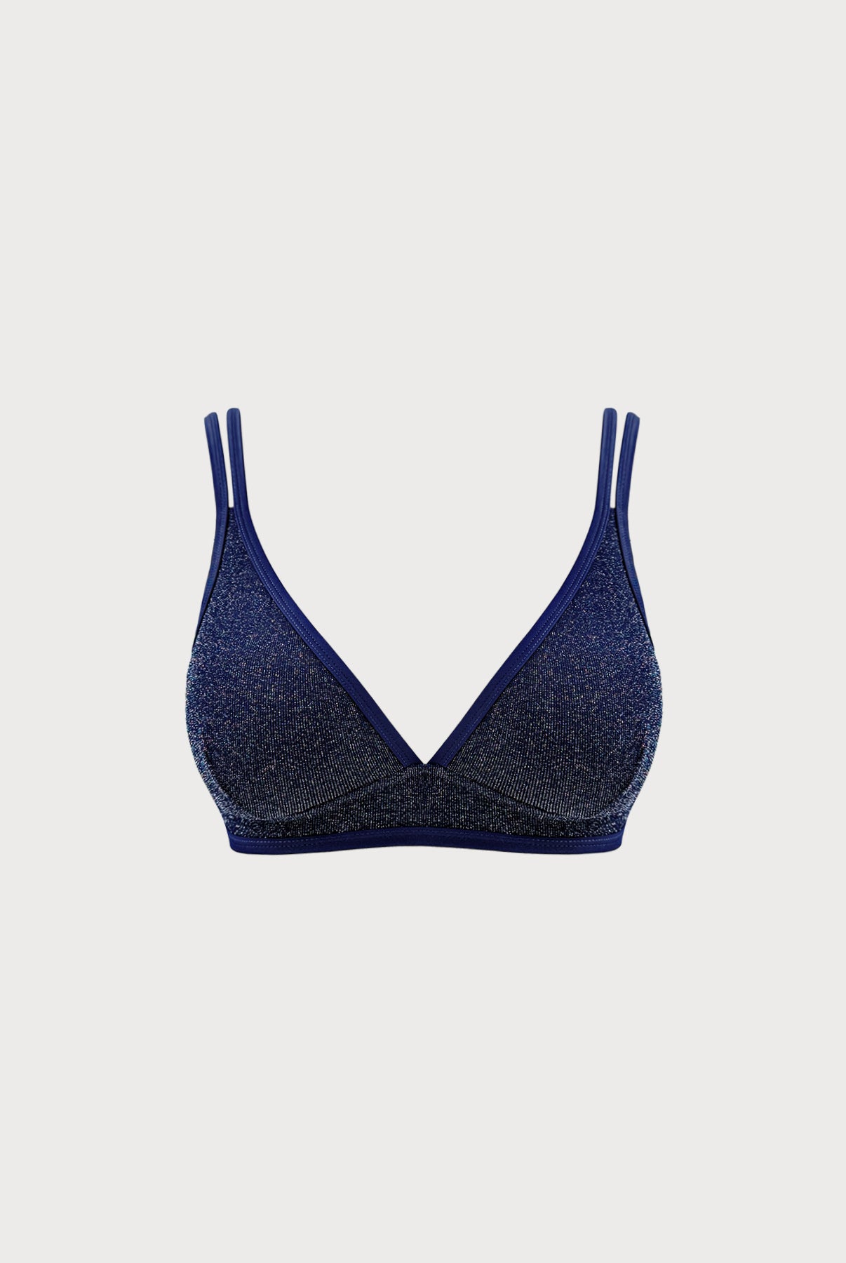 Women's Knitted Nylon Plus Size Bikini Tops Blue Sustainable Plus Size Bikinis - BERLOOK