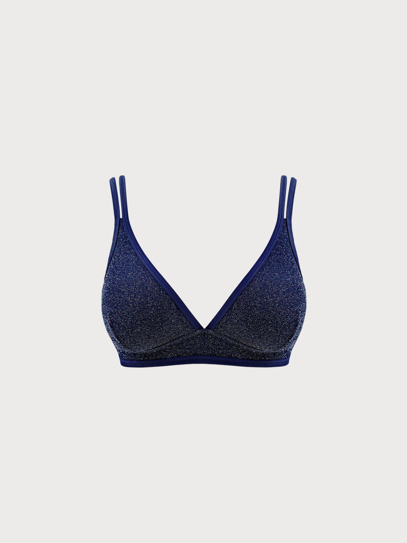 Women's Knitted Nylon Plus Size Bikini Tops Blue Sustainable Plus Size Bikinis - BERLOOK