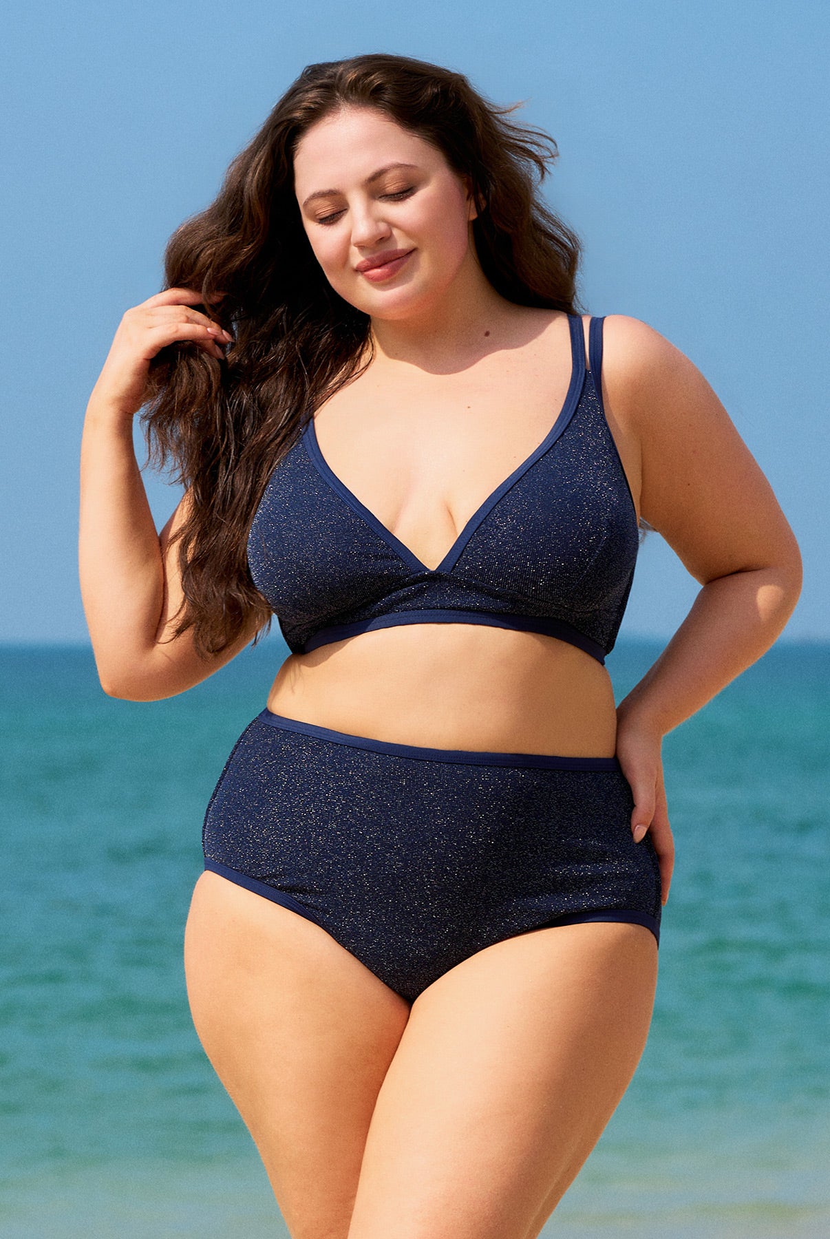 Women's Knitted Nylon Plus Size Bikini Tops Sustainable Plus Size Bikinis - BERLOOK