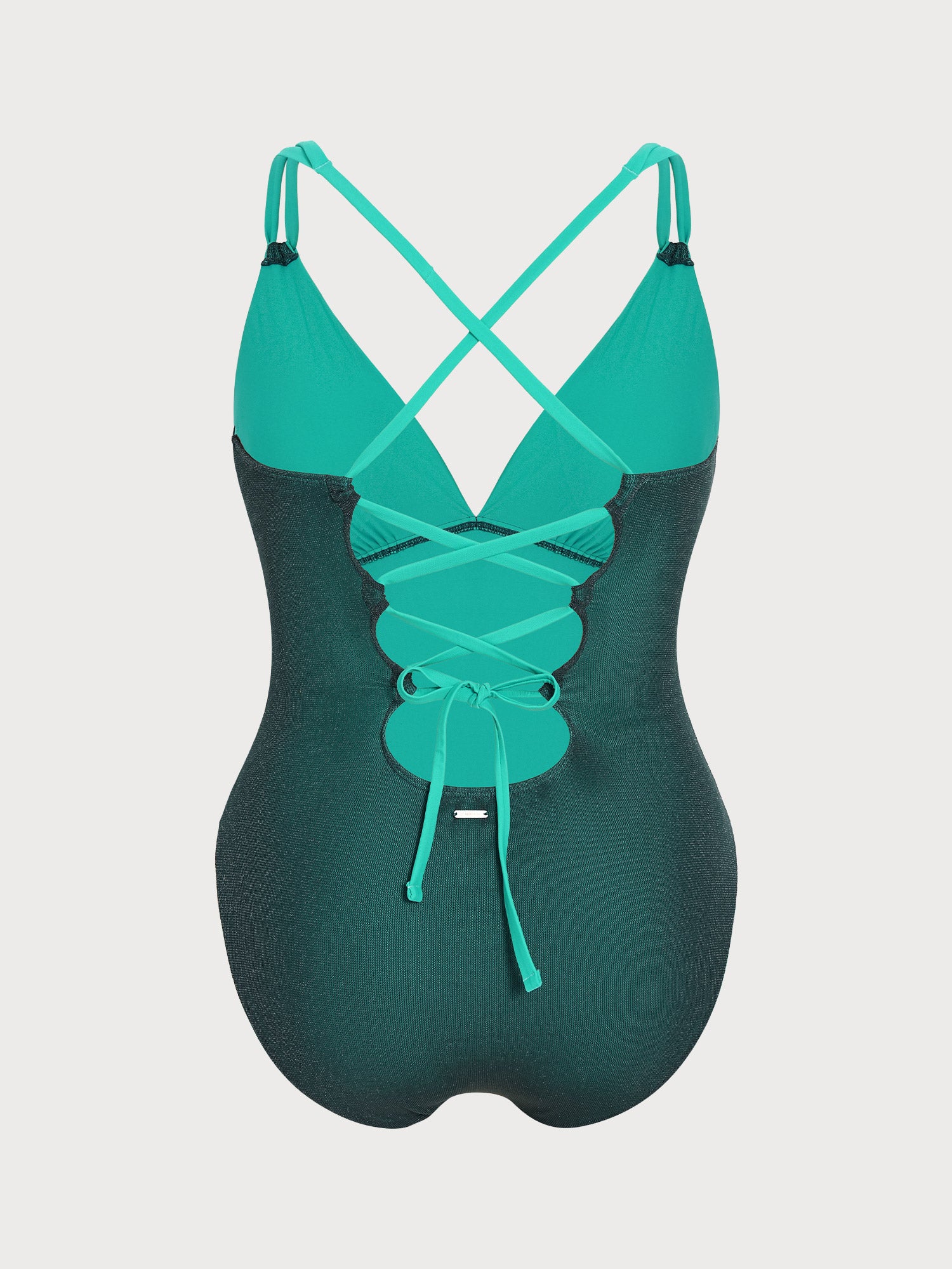 Women's Knitted Nylon Plus Size One-Piece Swimsuit Sustainable - BERLOOK - 01