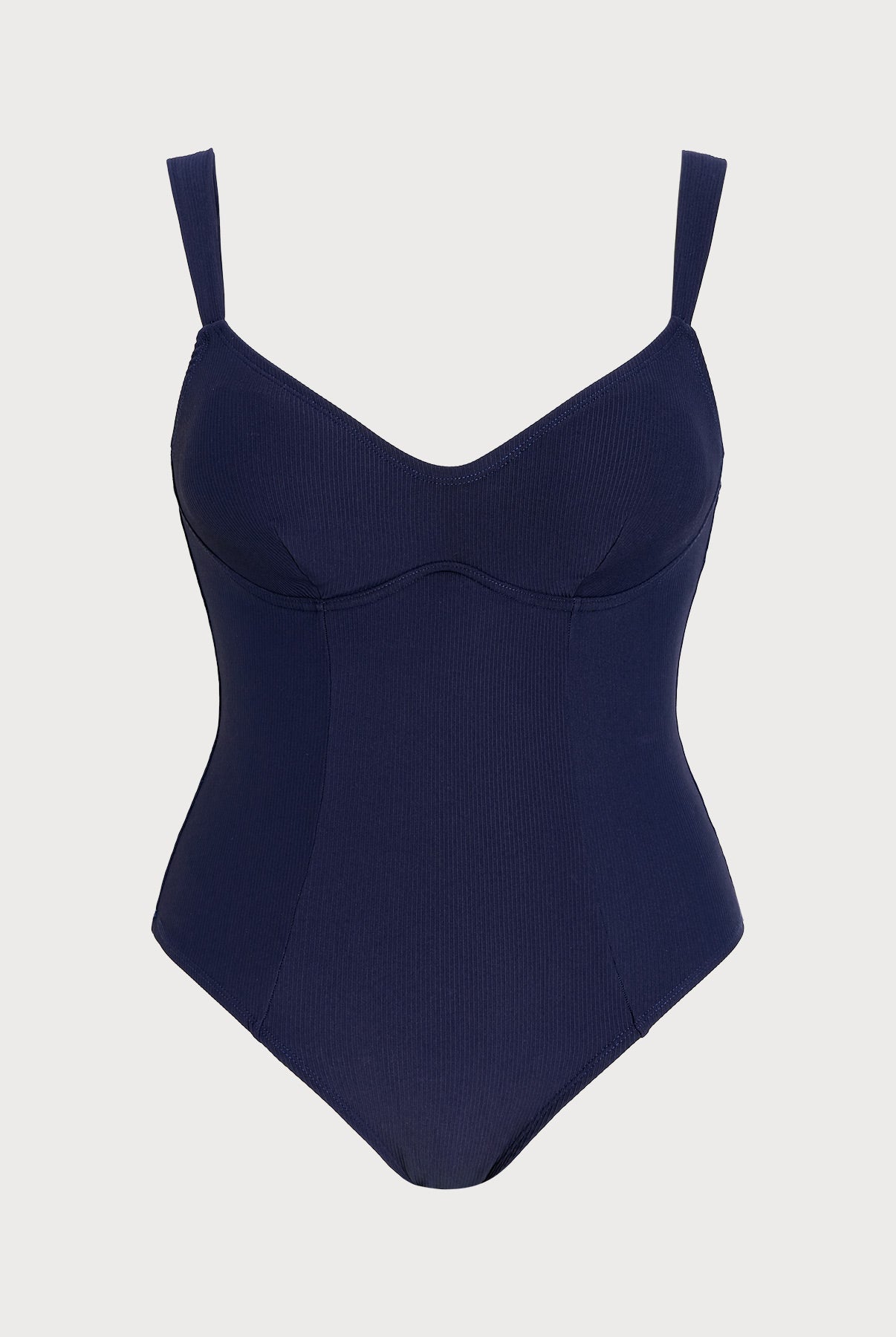 Women's Knitted Nylon Plus-size One-piece Navy Sustainable Plus Size One-Pieces - BERLOOK