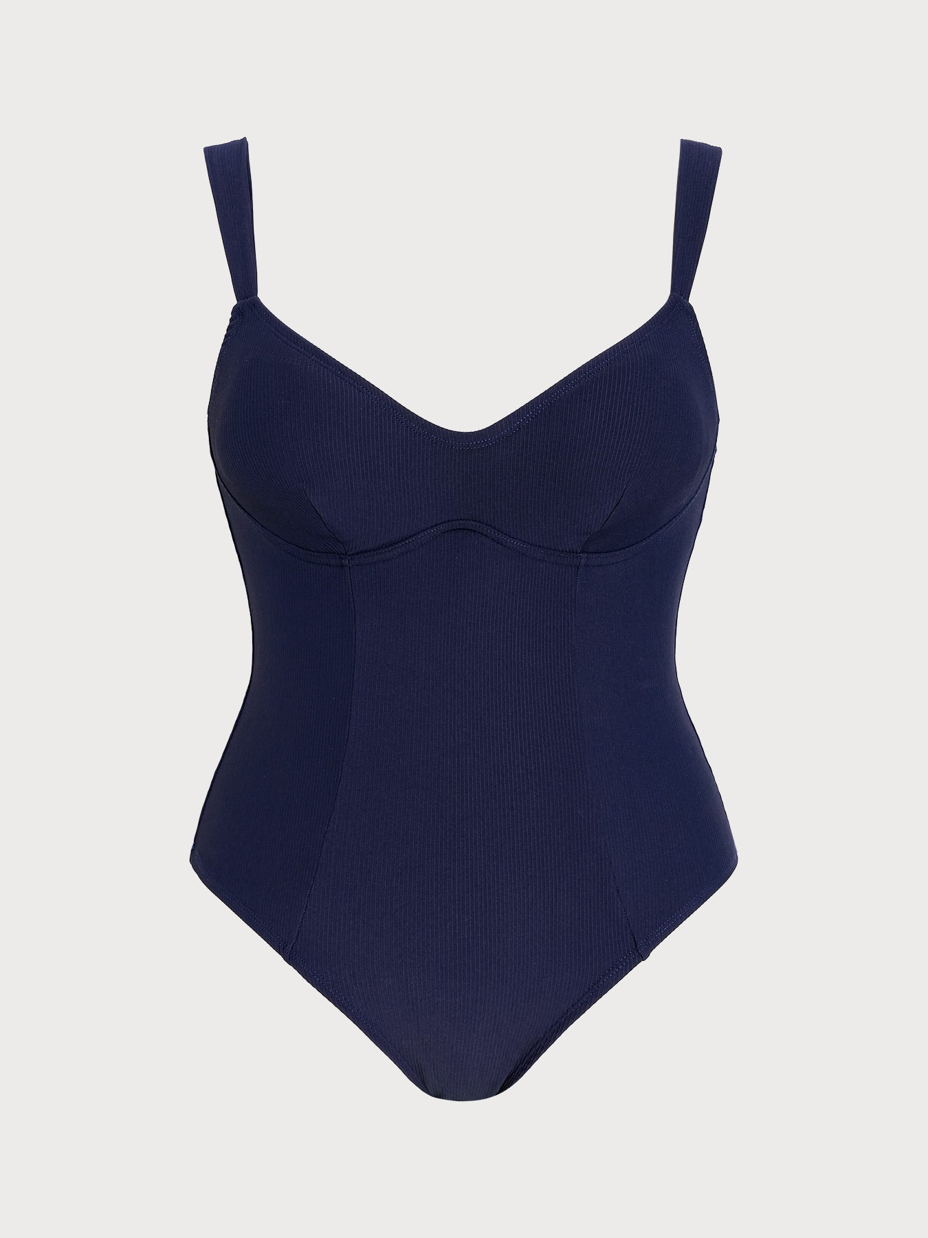 Women's Knitted Nylon Plus-size One-piece Navy Sustainable Plus Size One-Pieces - BERLOOK