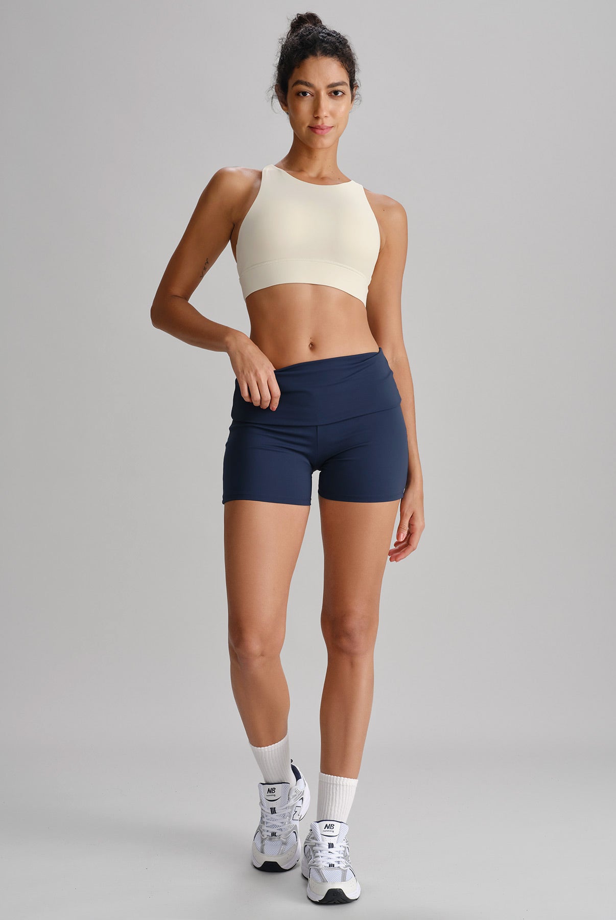 Women's Knitted Nylon Shorts Sustainable Yoga Bottoms - BERLOOK