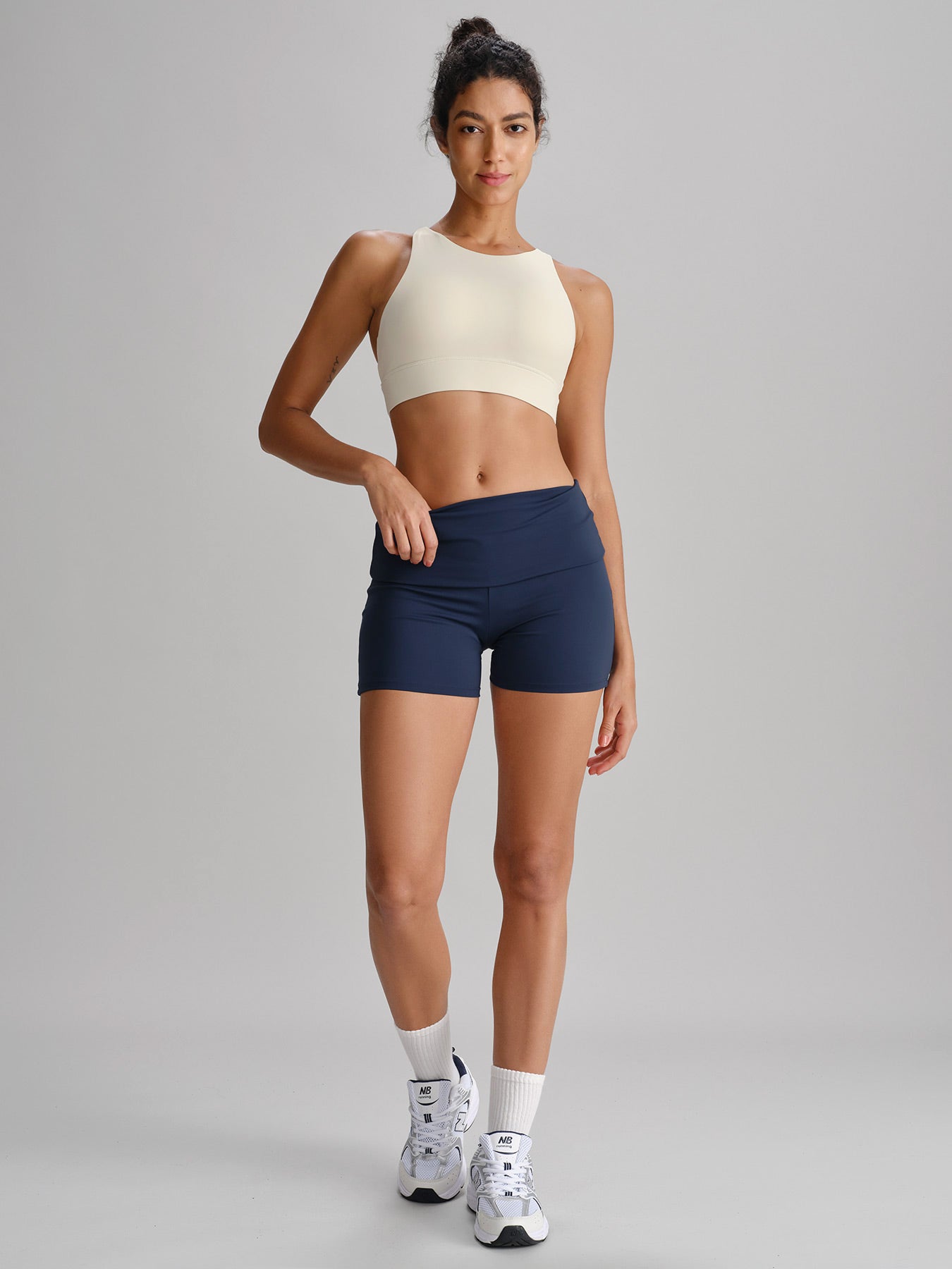 Women's Knitted Nylon Shorts Sustainable Yoga Bottoms - BERLOOK