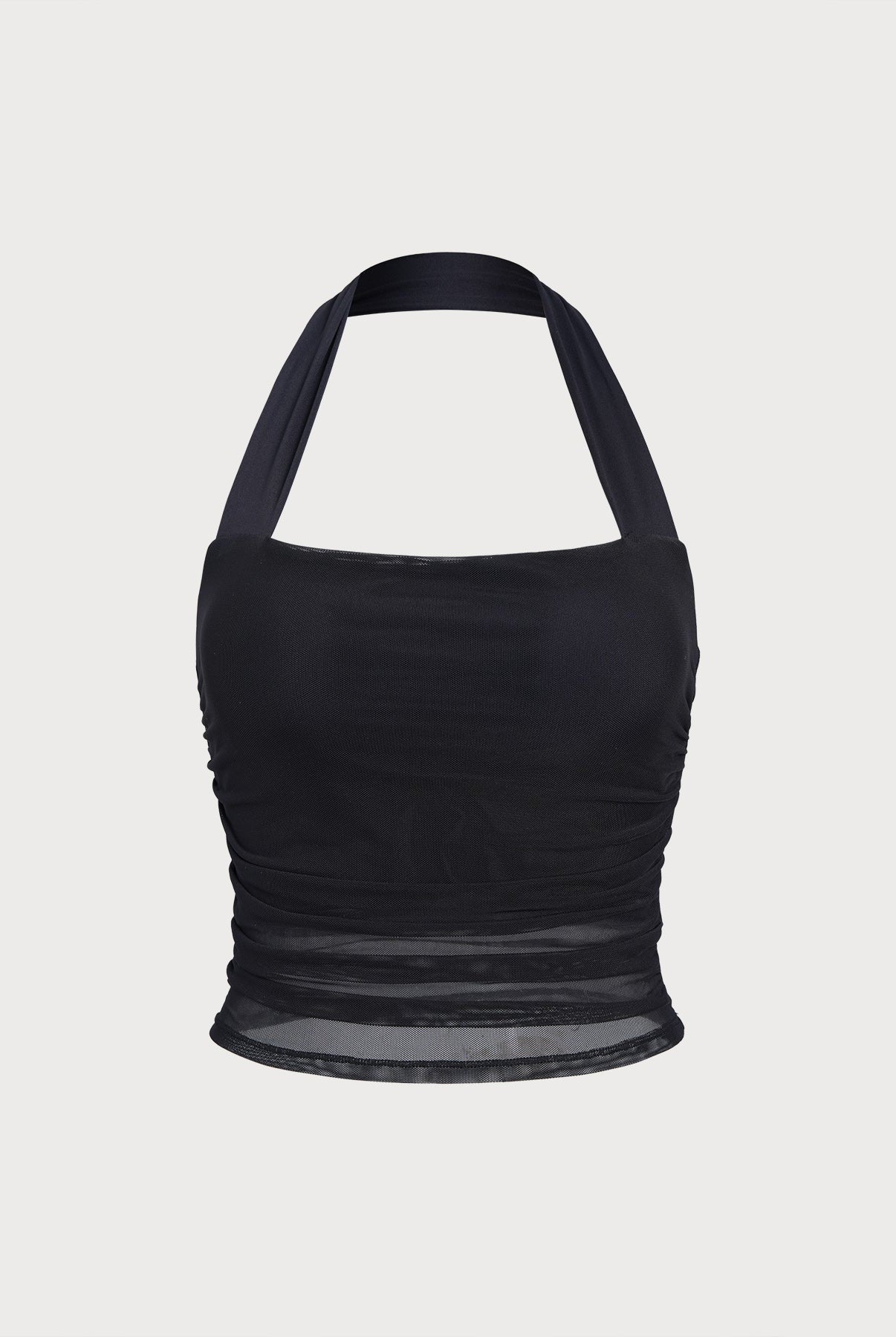 Women's Knitted Nylon Sports Bra Black Sustainable Yoga Tops - BERLOOK