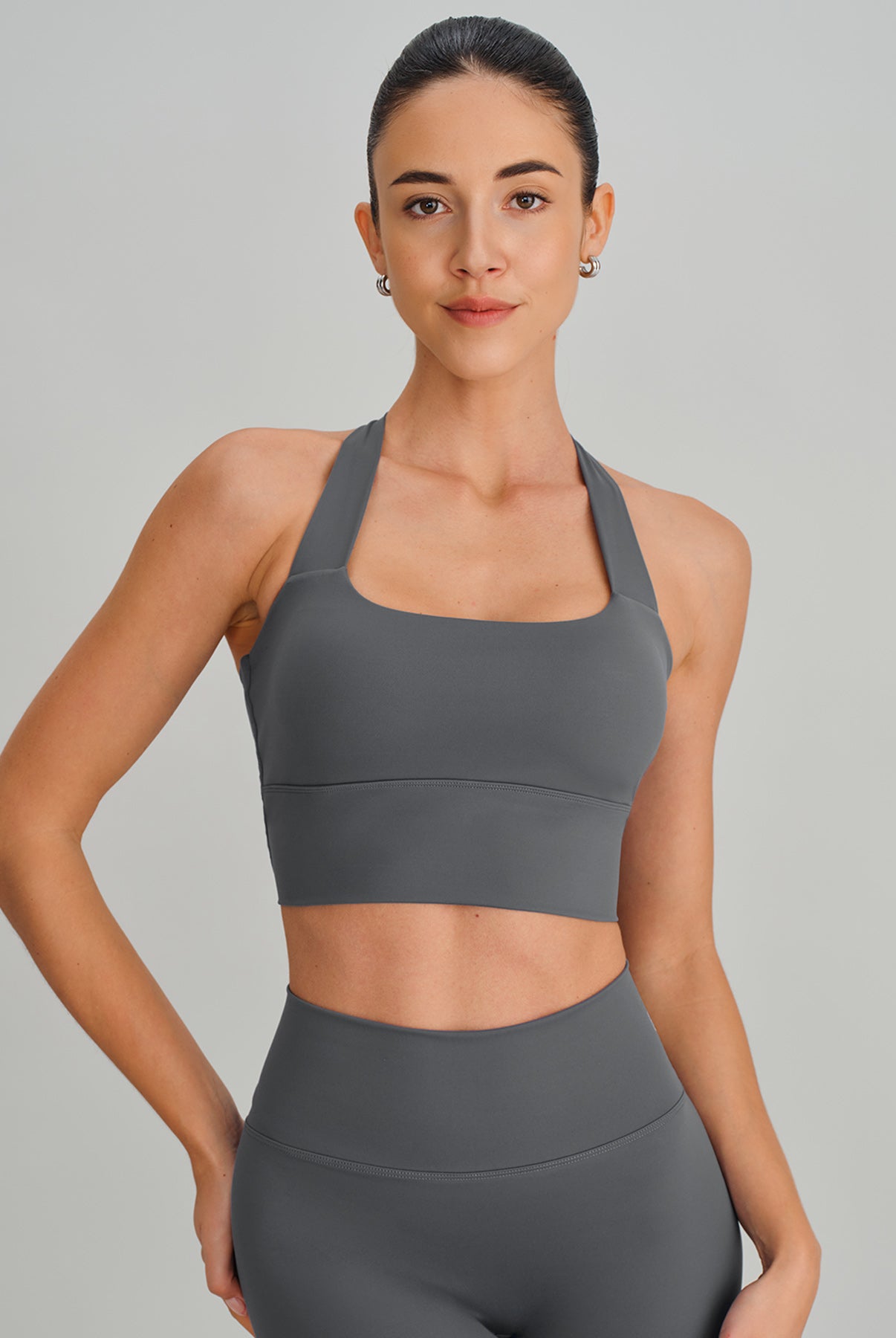 Women's Knitted Nylon Sports Bra Sustainable Yoga Tops - BERLOOK