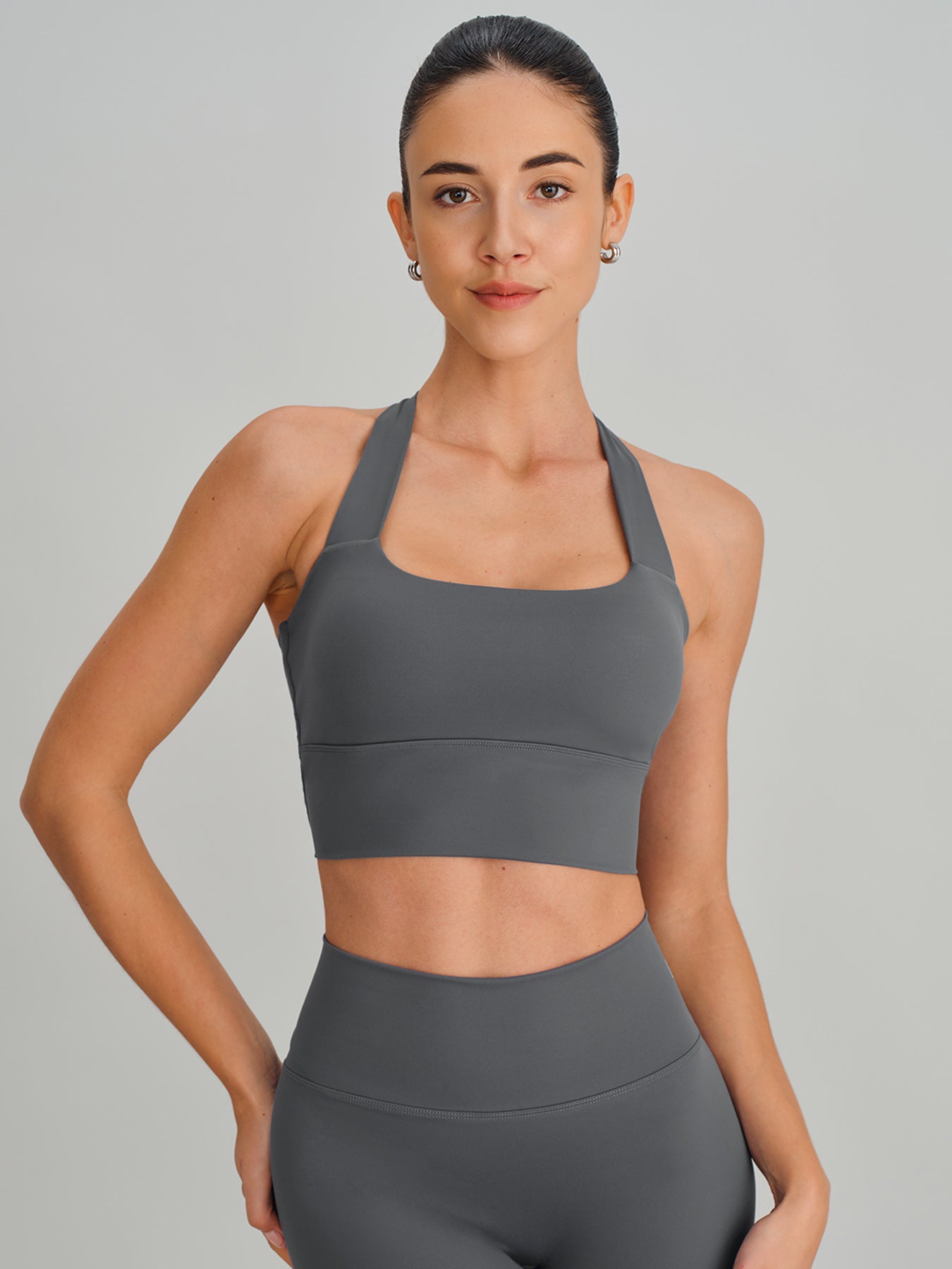 Women's Knitted Nylon Sports Bra Sustainable Yoga Tops - BERLOOK