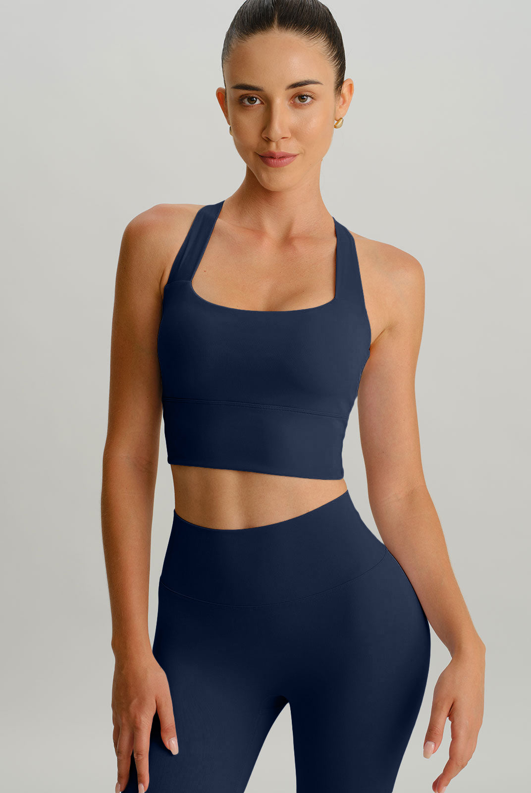 Women's Knitted Nylon Sports Bra Sustainable Yoga Tops - BERLOOK