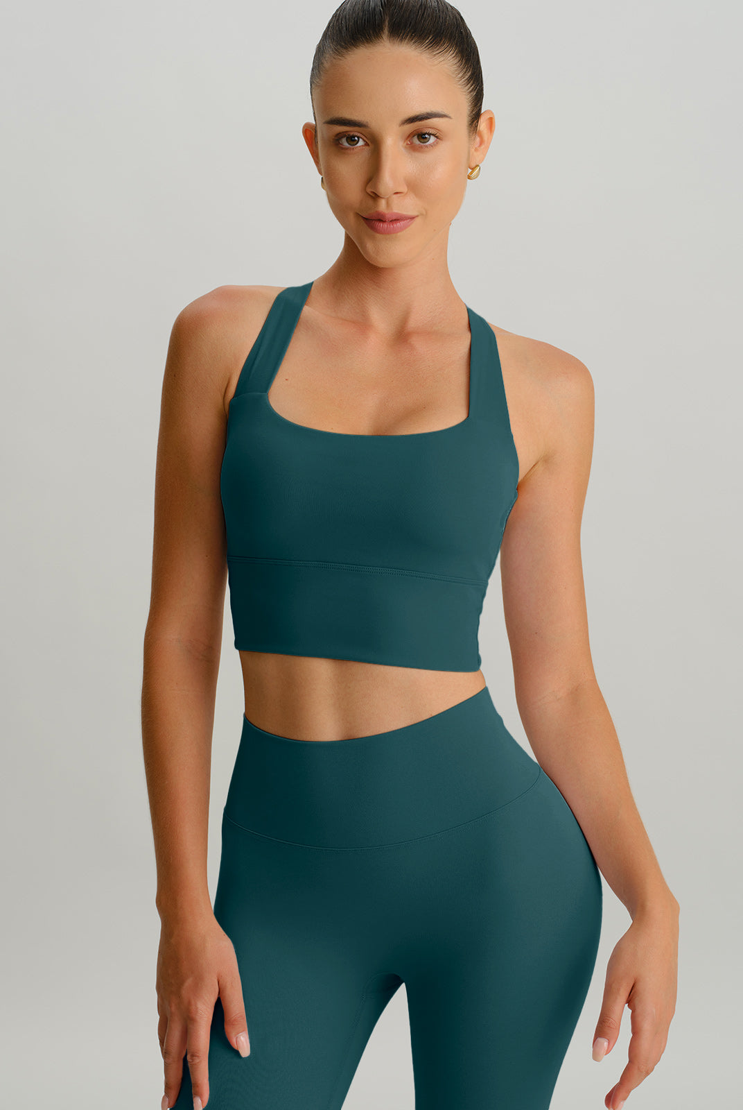 Women's Knitted Nylon Sports Bra Sustainable Yoga Tops - BERLOOK
