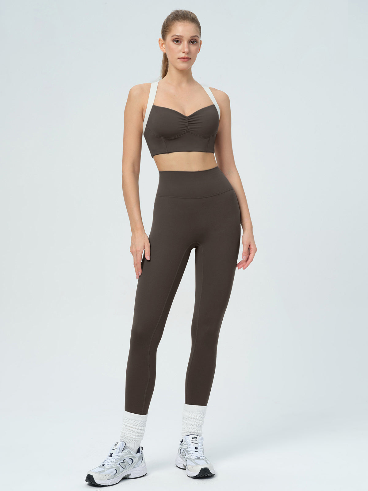 Women's Knitted Nylon Sports Bra Sustainable Yoga Tops - BERLOOK