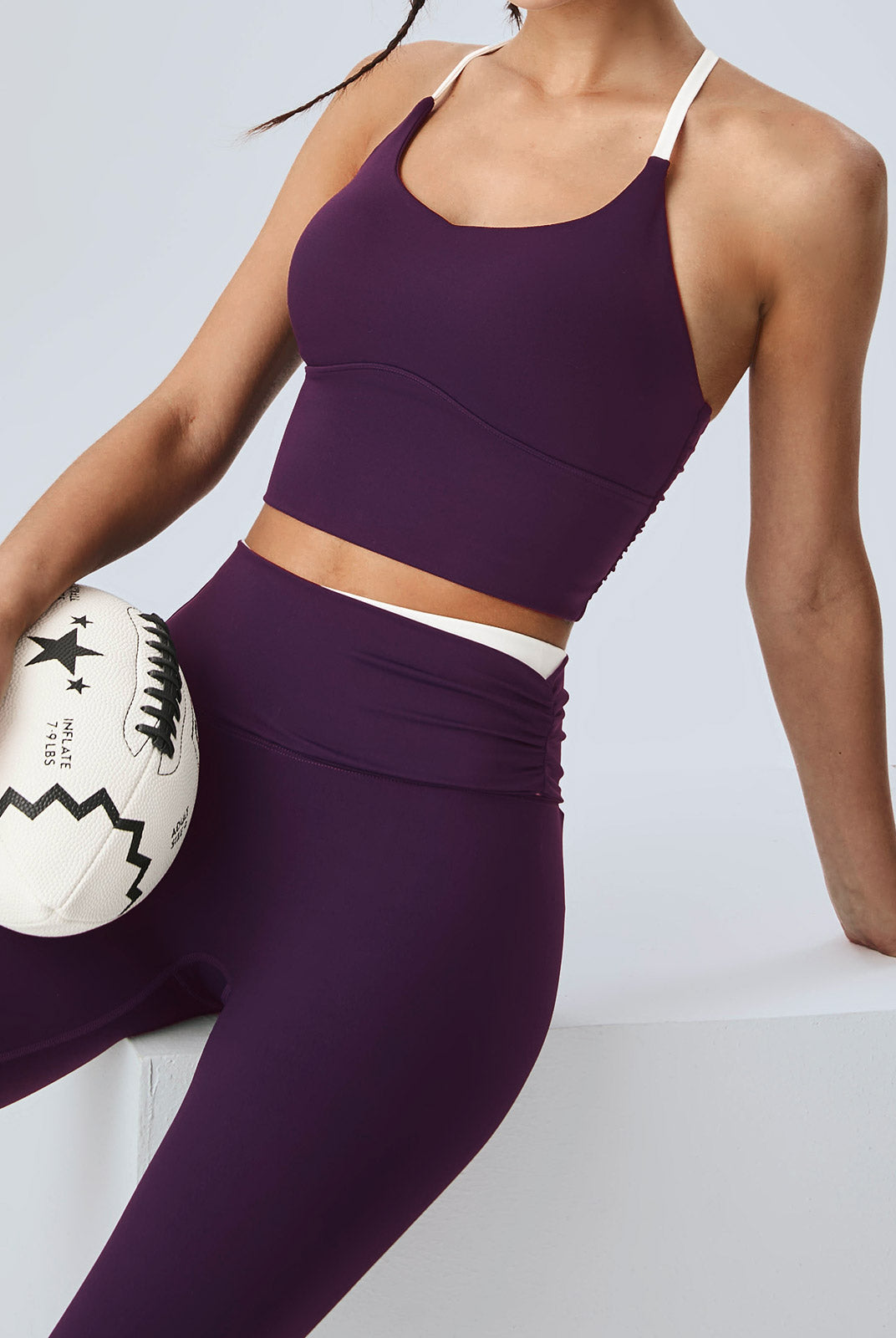 Women's Knitted Nylon Sports Bra Sustainable Yoga Tops - BERLOOK