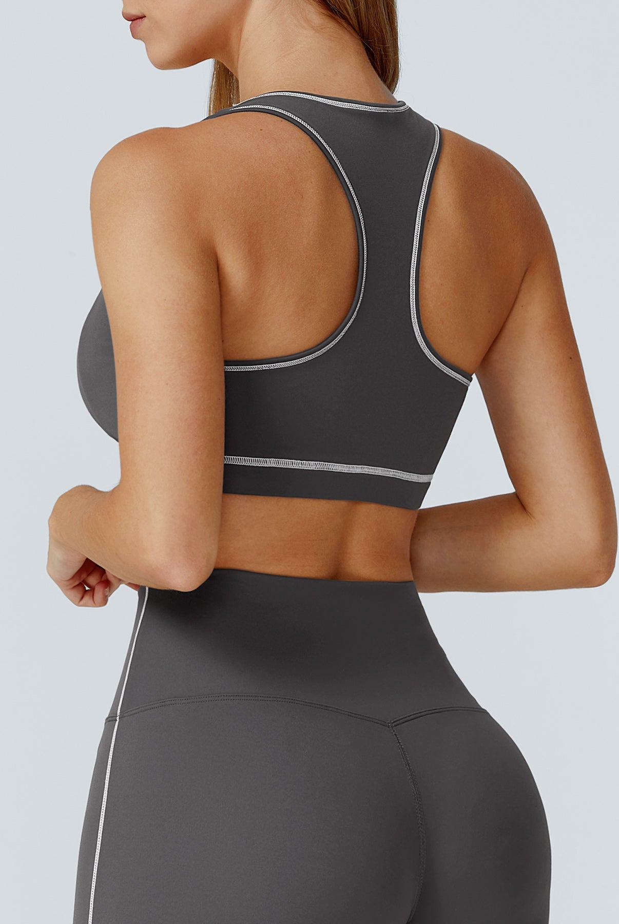 Women's Knitted Nylon Sports Bra Sustainable Yoga Tops - BERLOOK