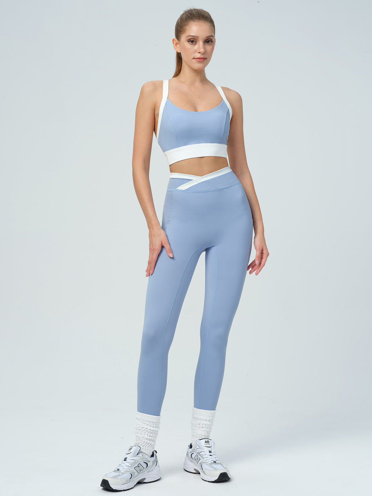 Women's Knitted Nylon Sports Bra Sustainable Yoga Tops - BERLOOK